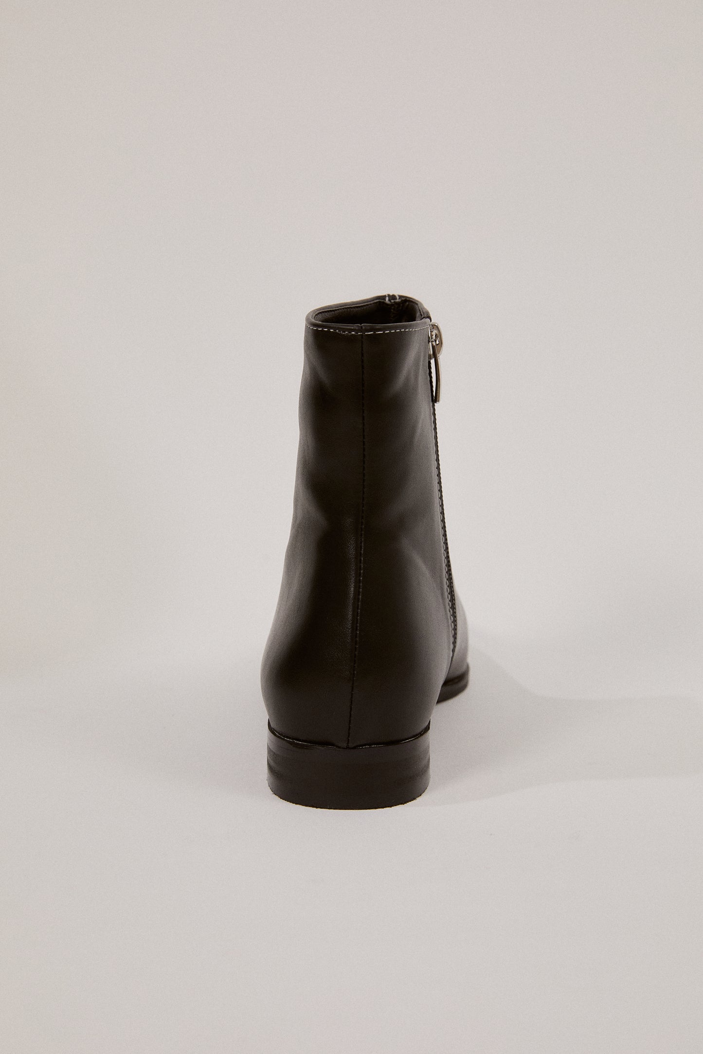 Stitched Side Zip Ankle Boots, Black