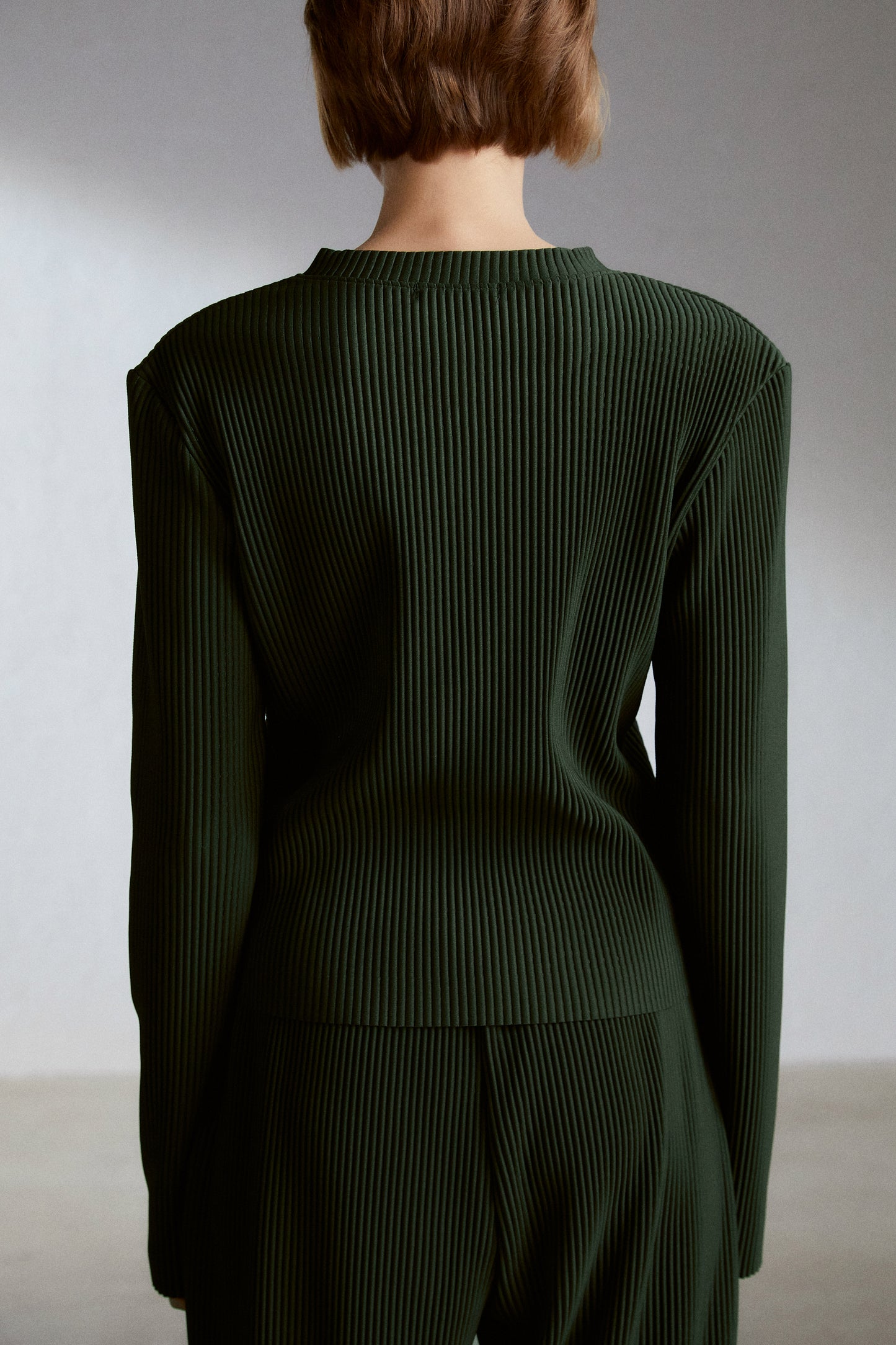 Pleated Loungewear Top, Khaki