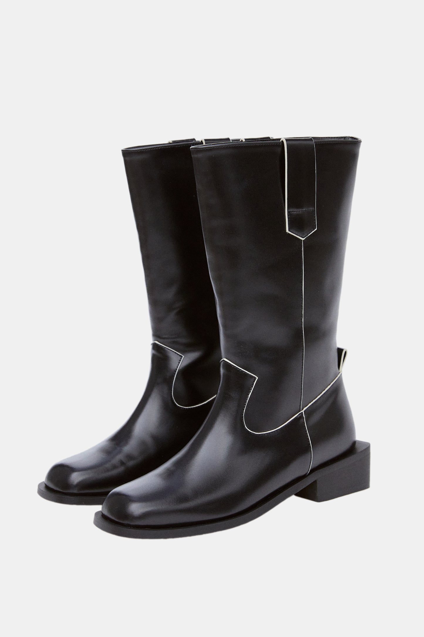 Contrast Stitch Oxford Boots, Black