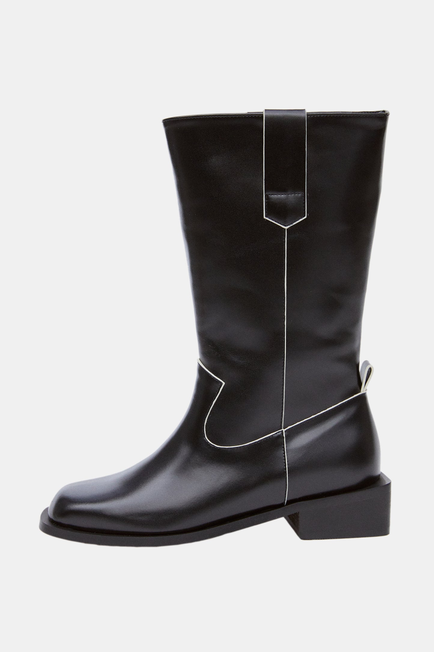 Contrast Stitch Oxford Boots, Black