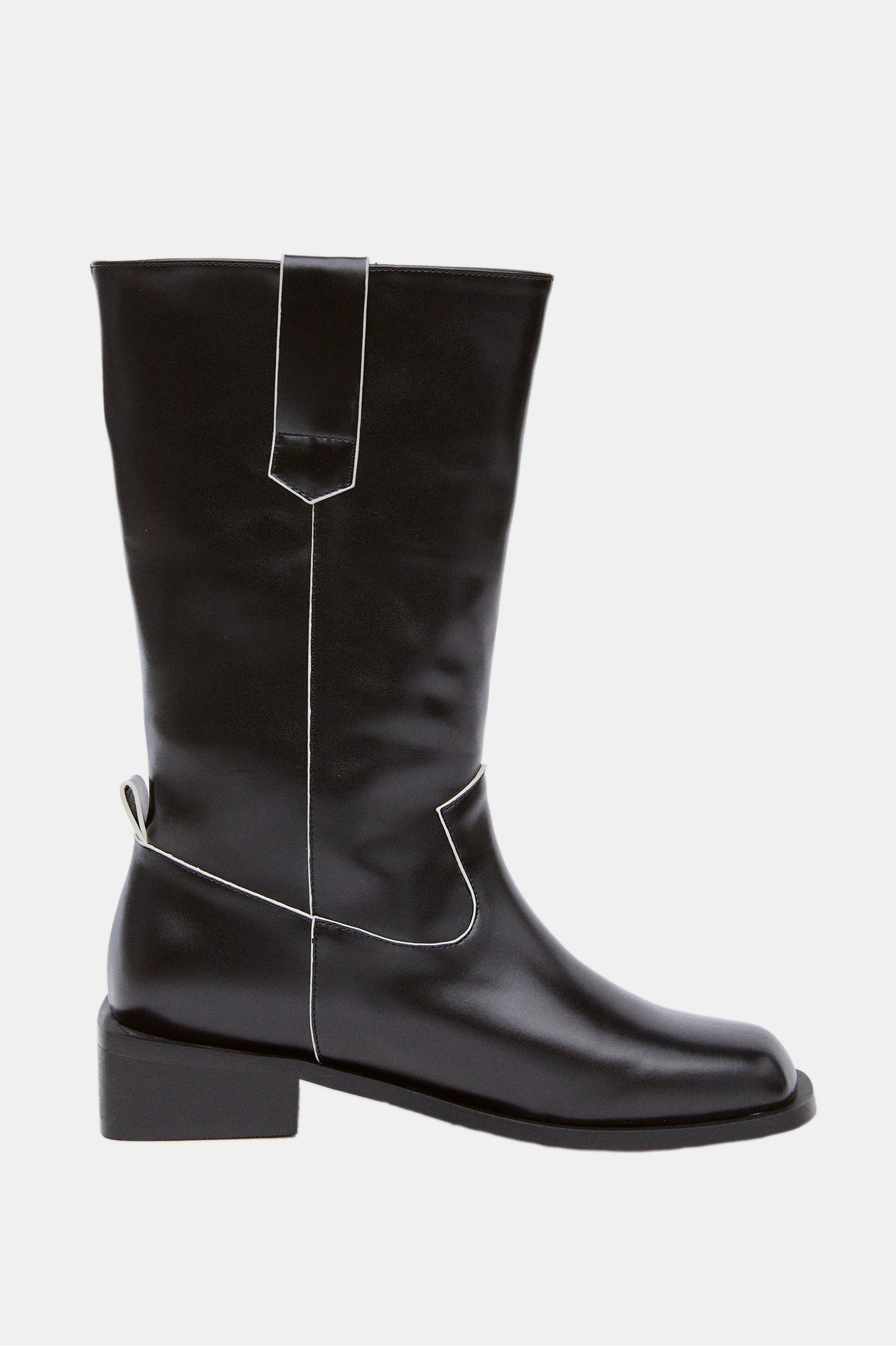 Contrast Stitch Oxford Boots, Black