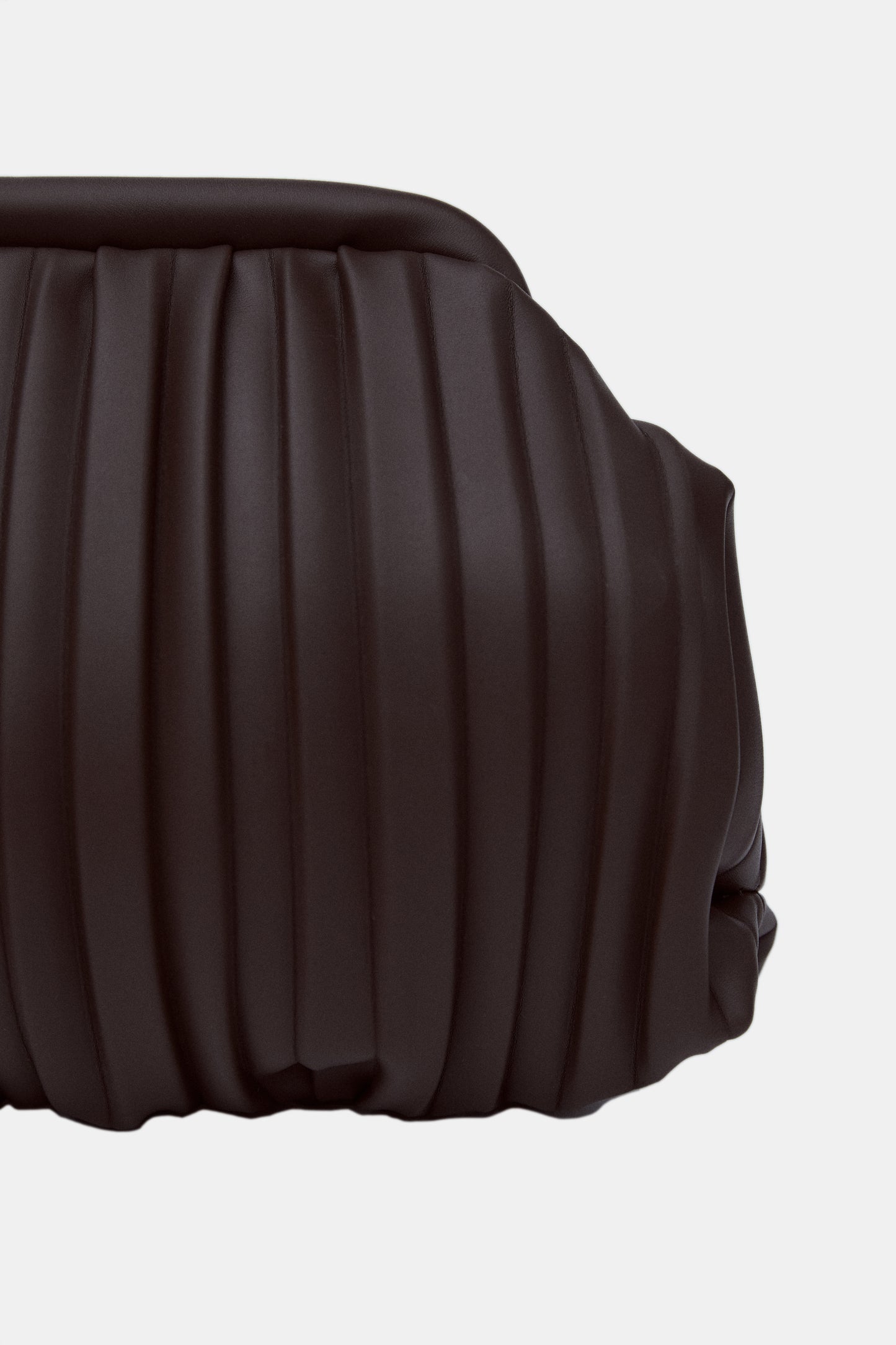 Dumpling Leather Clutch, Dark Chocolate