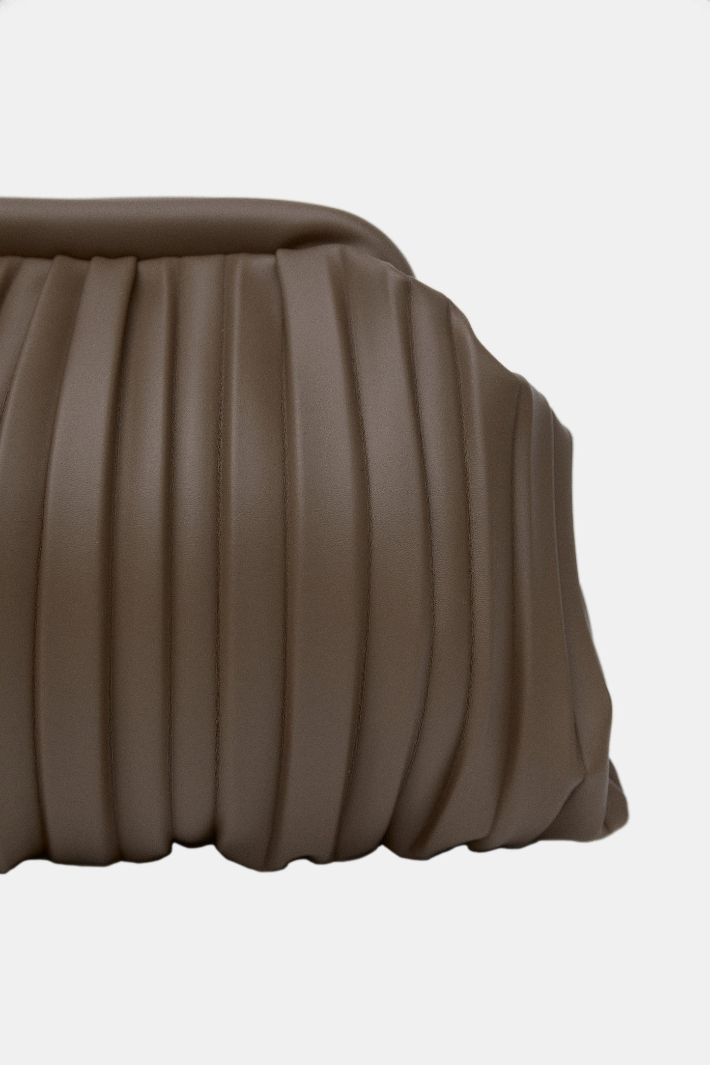 Dumpling Leather Clutch, Etoupe
