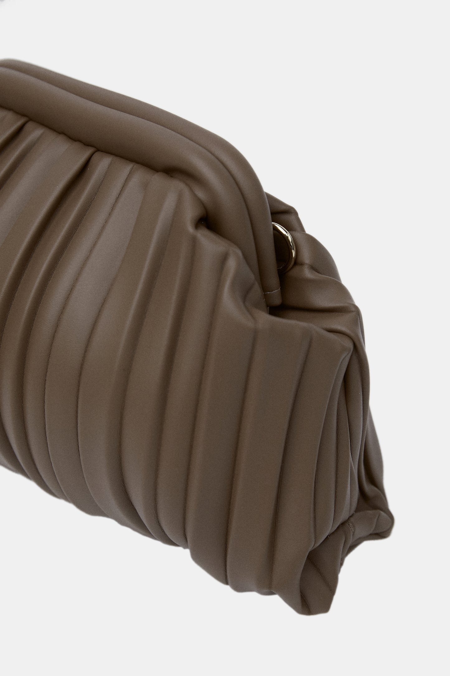 Dumpling Leather Clutch, Etoupe