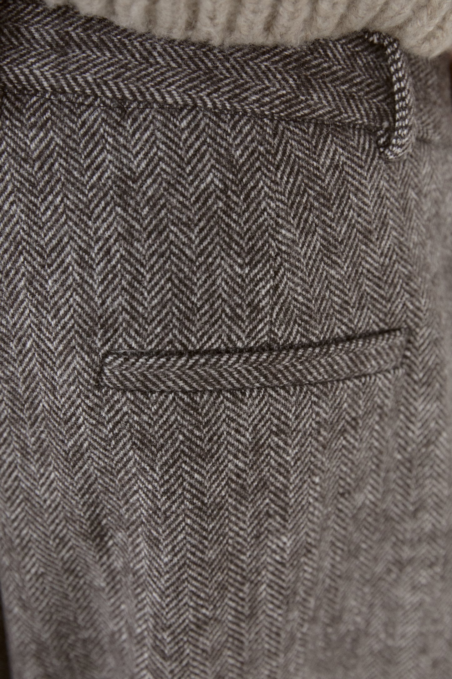 Wide Relaxed Wool-Blend Trousers, Brown