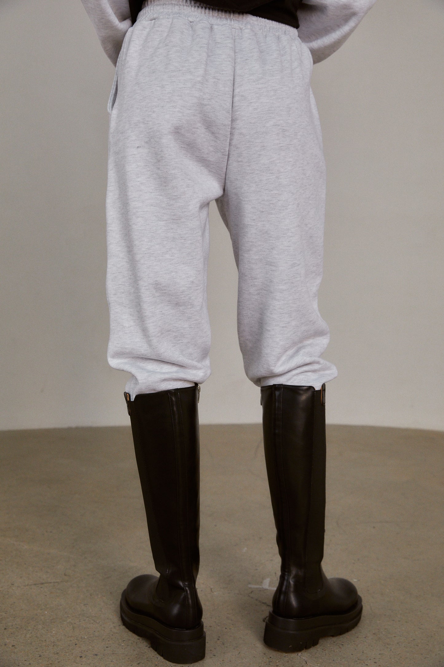 Hooded Sweatshirt And Sweatpants Set, Melange/Black