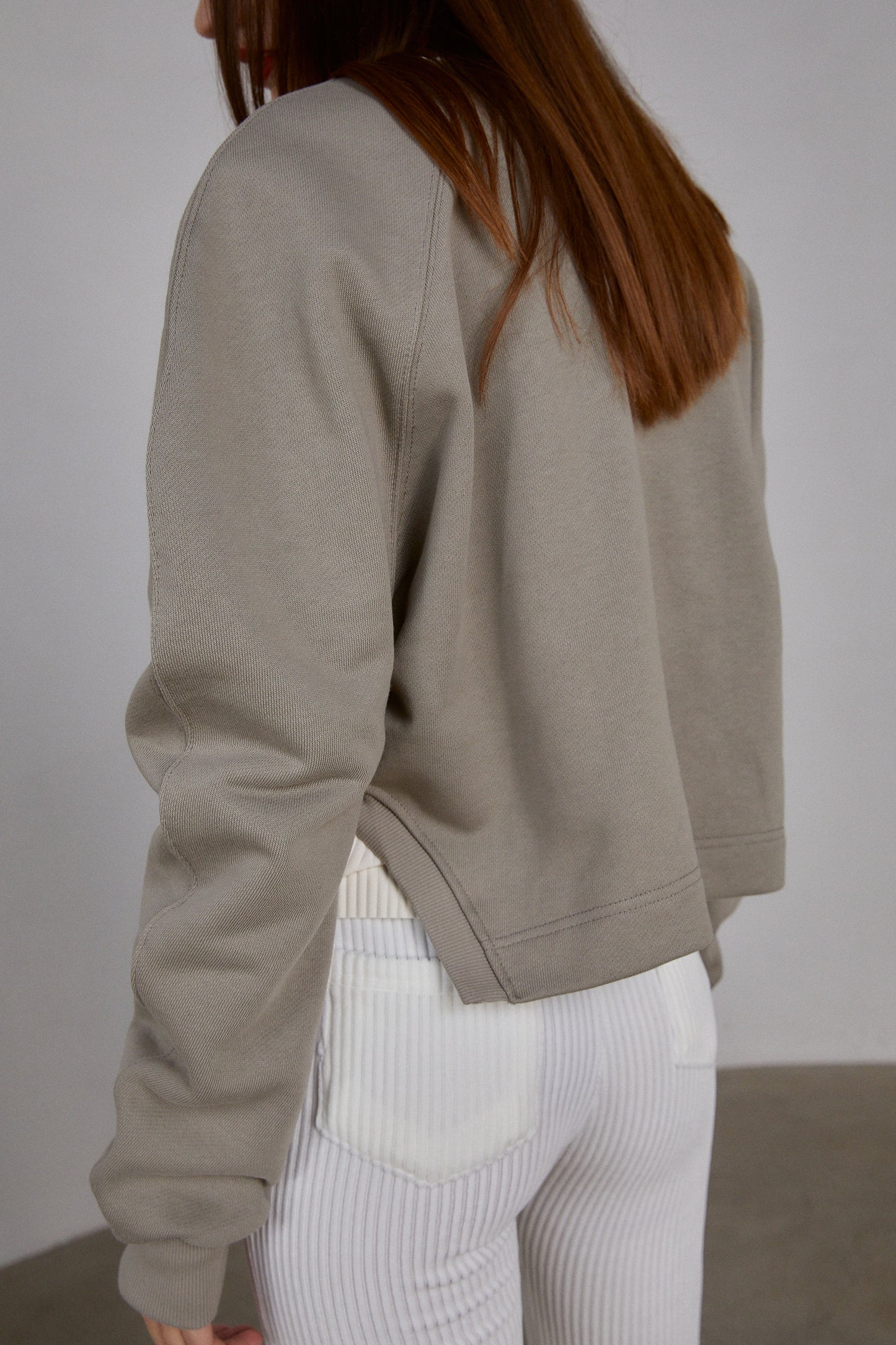 Boxy Cut Out Sweatshirt, Grey