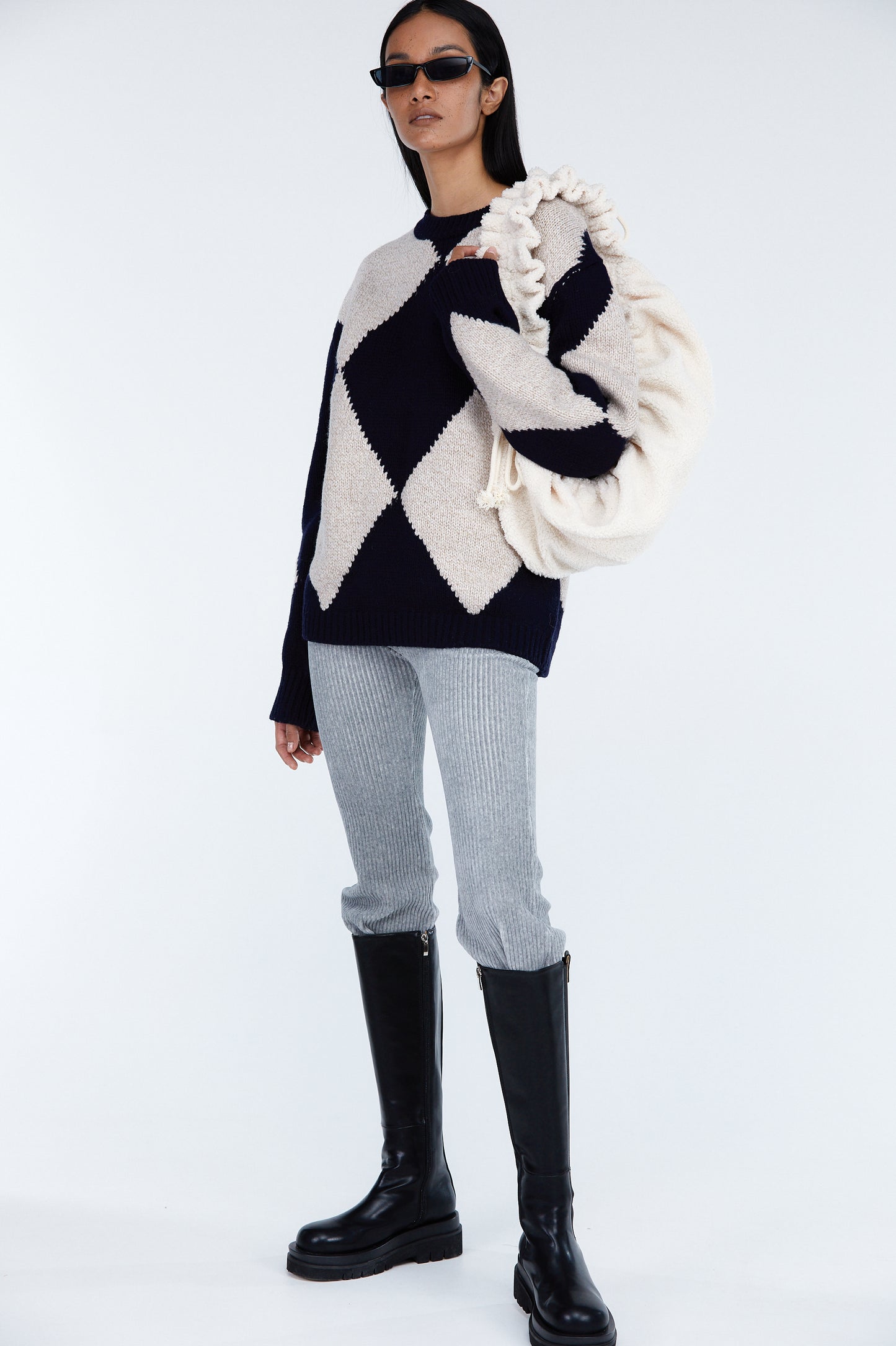 Teddy Shearling Bag, Cream