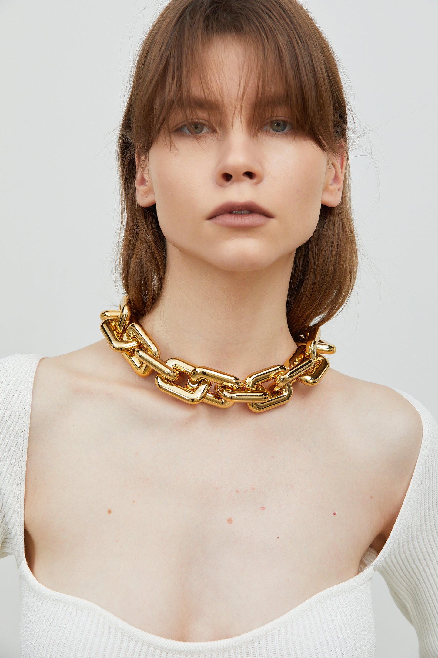Oversized Link Chain Necklace, Gold