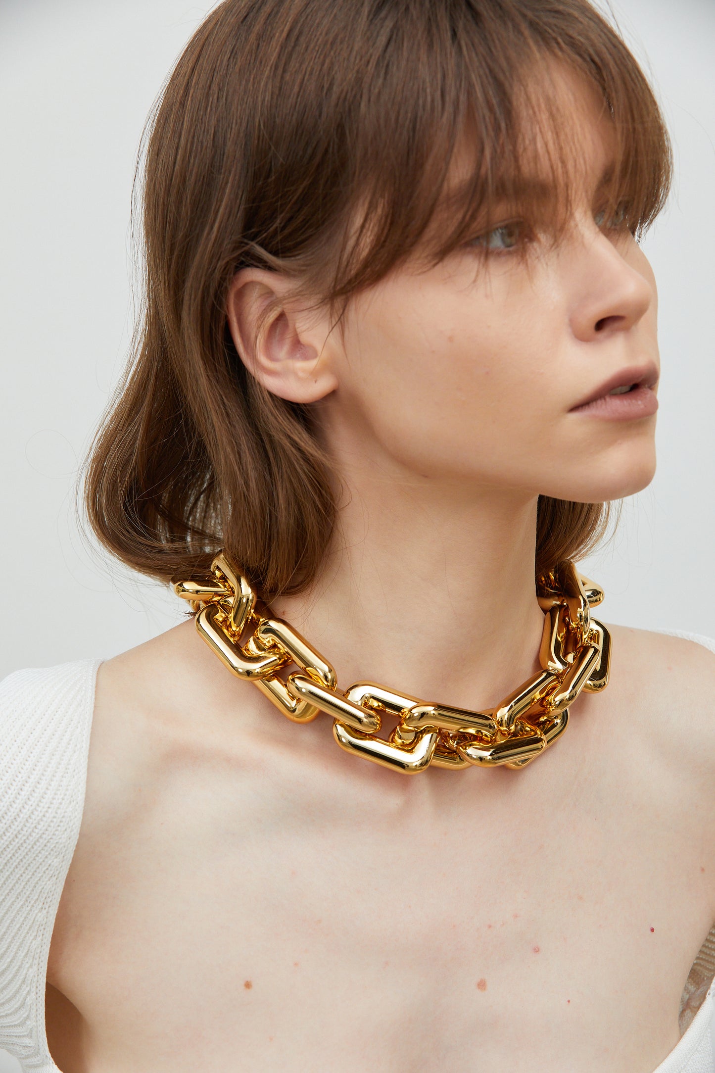 Oversized Link Chain Necklace, Gold