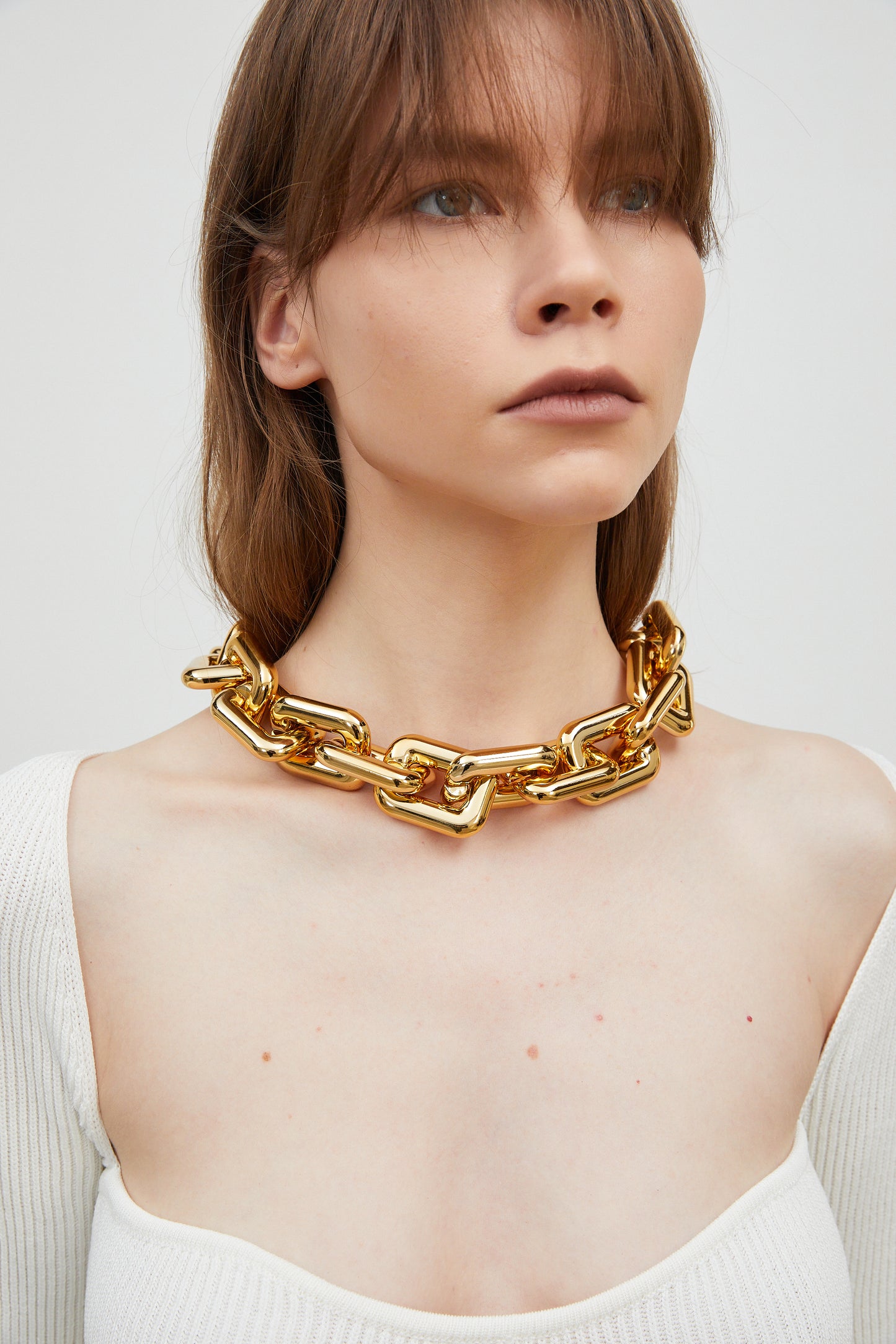 Oversized Link Chain Necklace, Gold