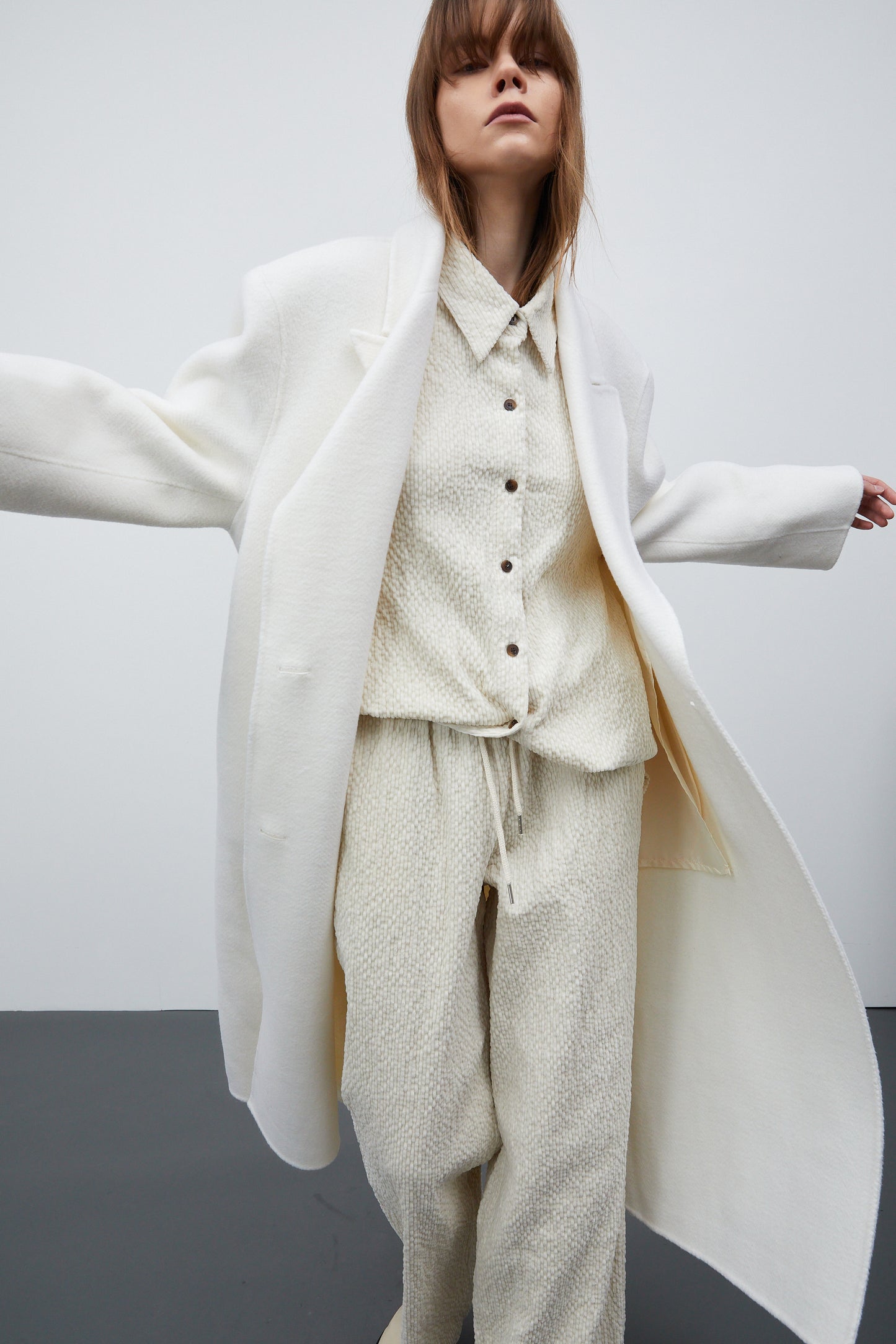 Wave Corduroy Shirt, Ivory