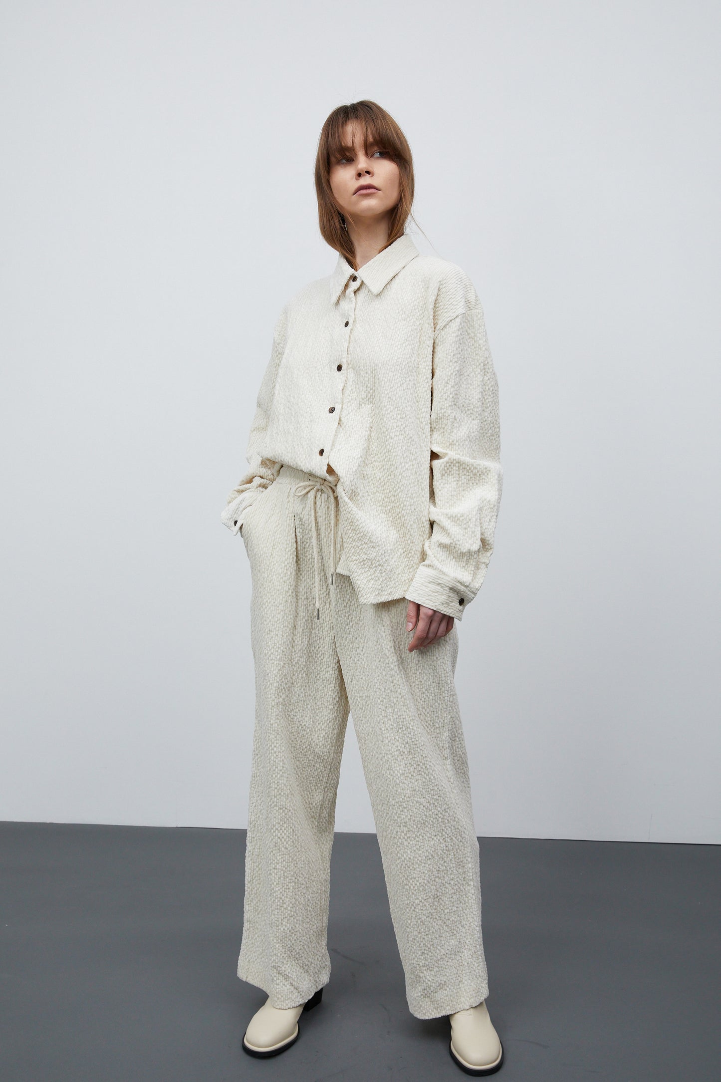 Wave Corduroy Shirt, Ivory