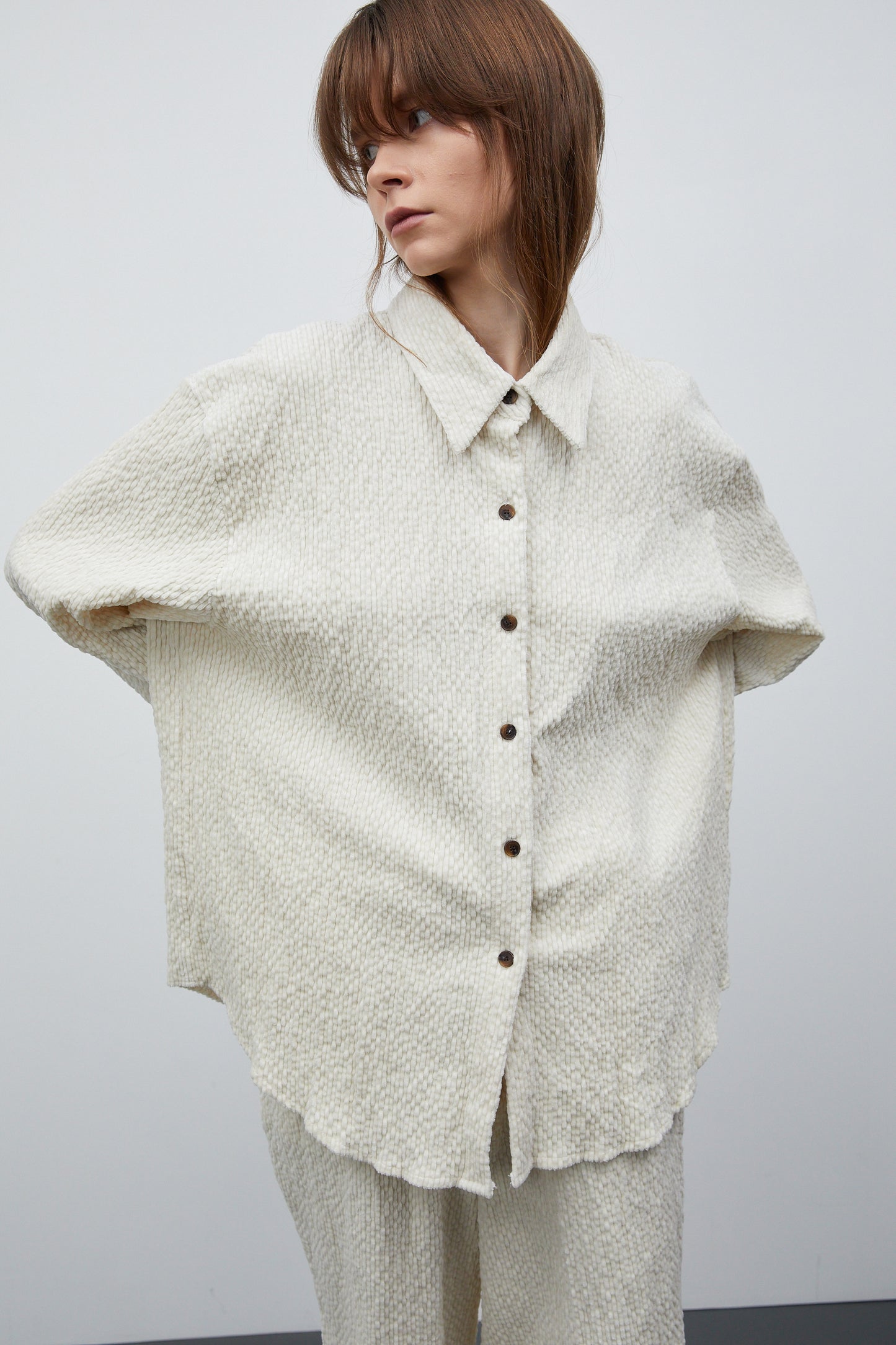 Wave Corduroy Shirt, Ivory