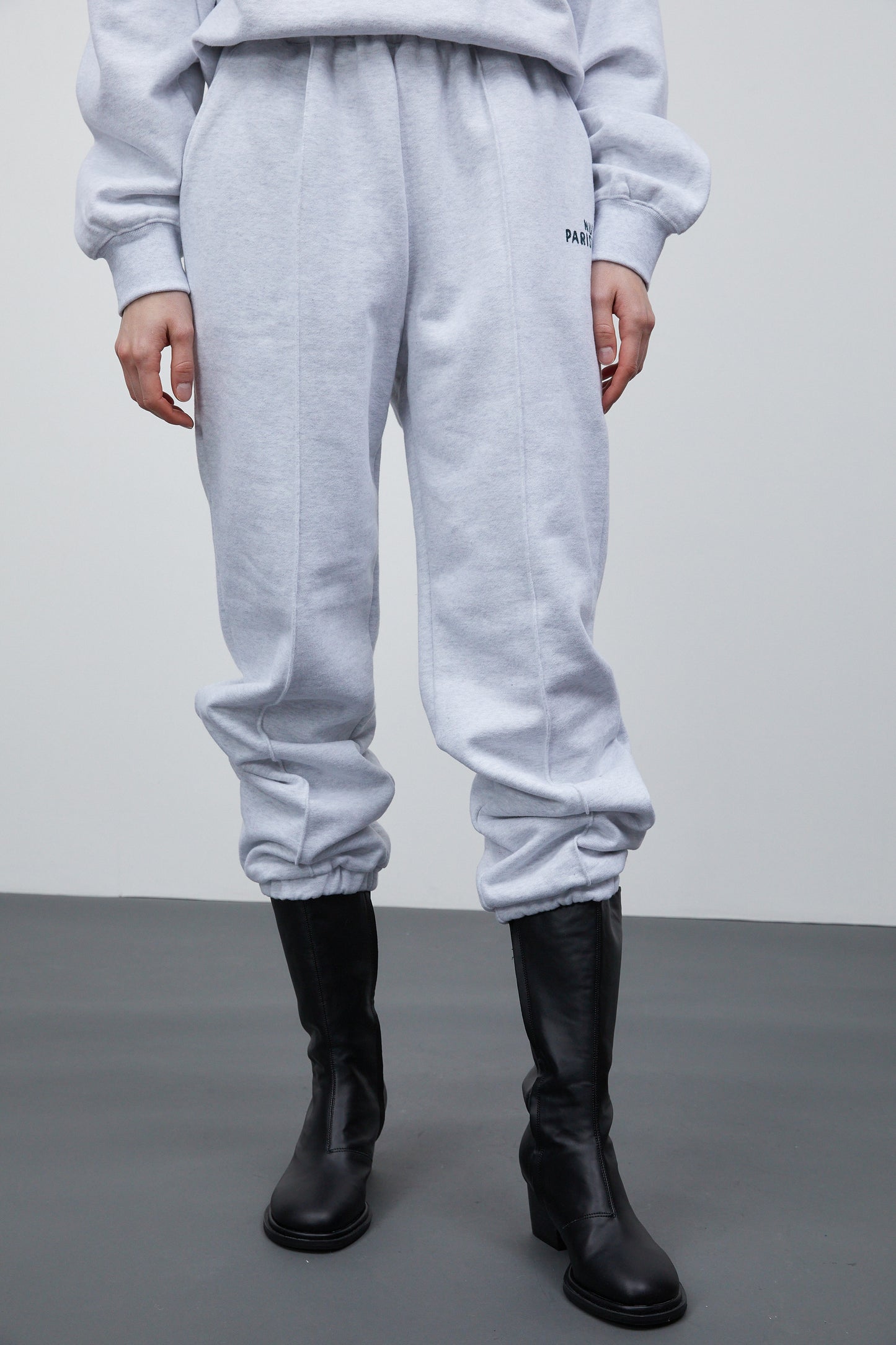 Parisienne Jogger Pants, Melange Grey
