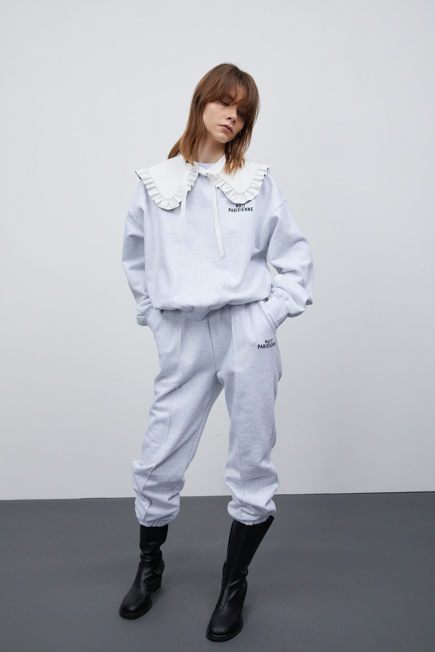 Parisienne Jogger Pants, Melange Grey