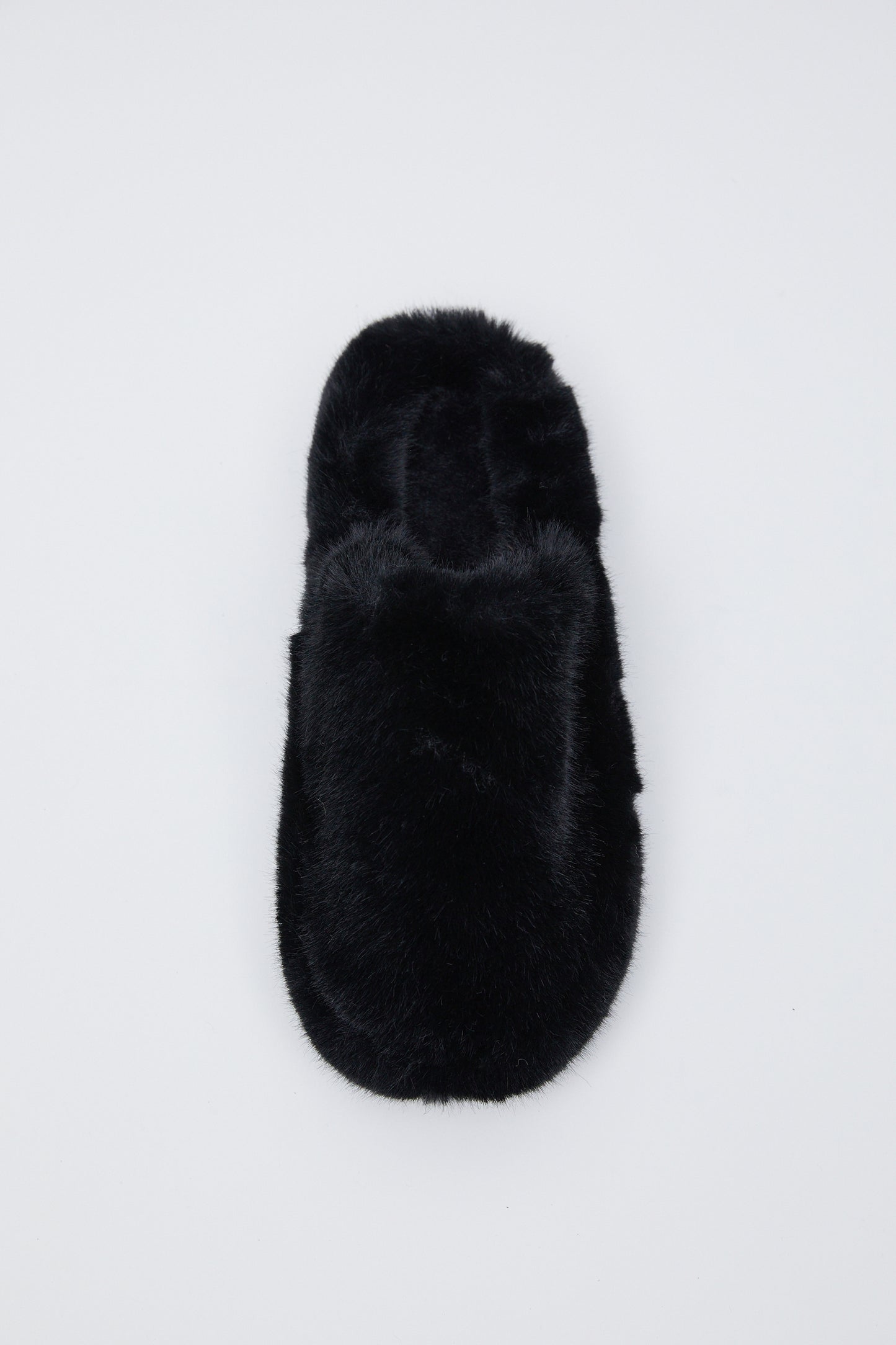 Faux Fur Slippers, Black