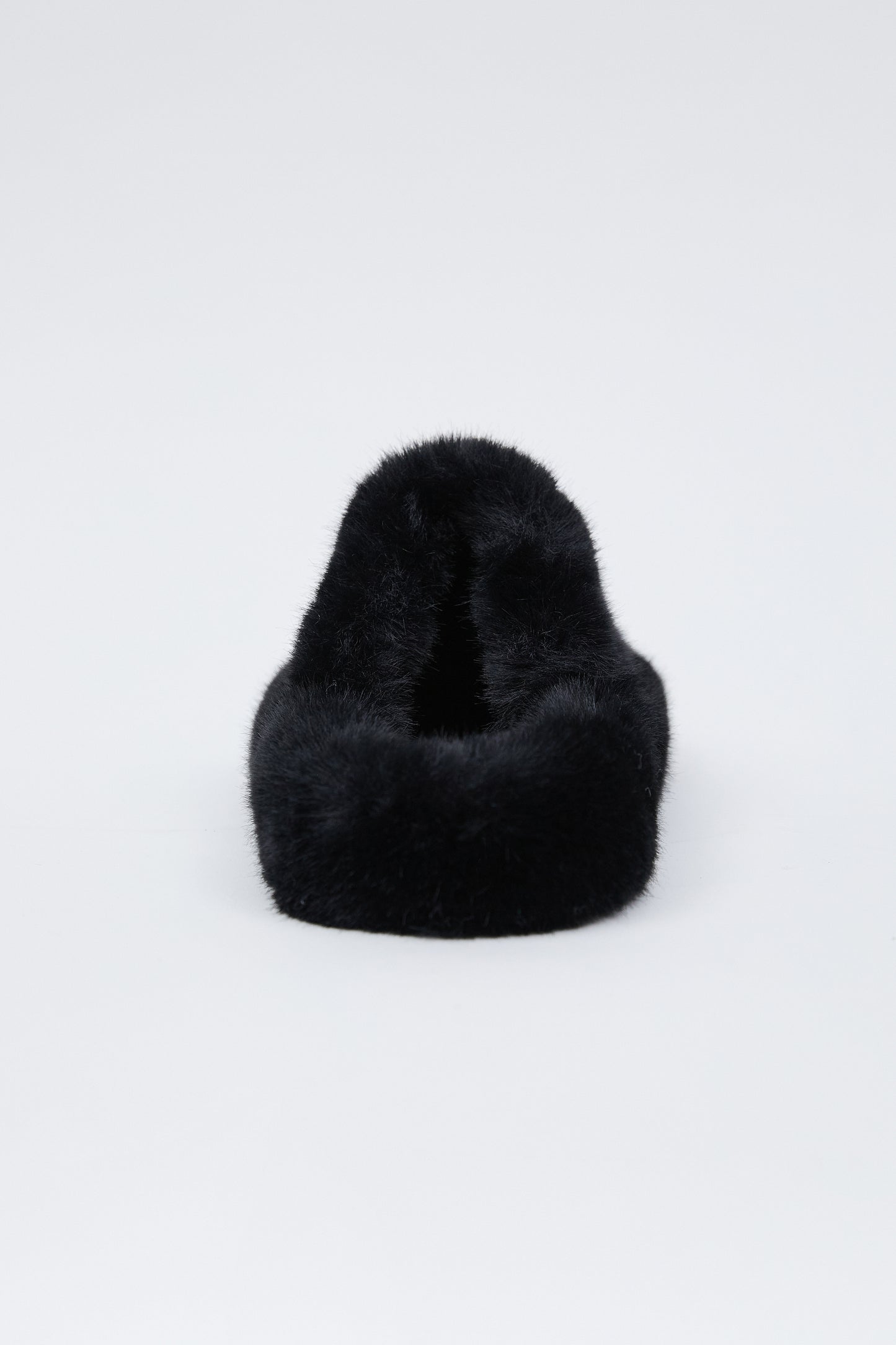 Faux Fur Slippers, Black
