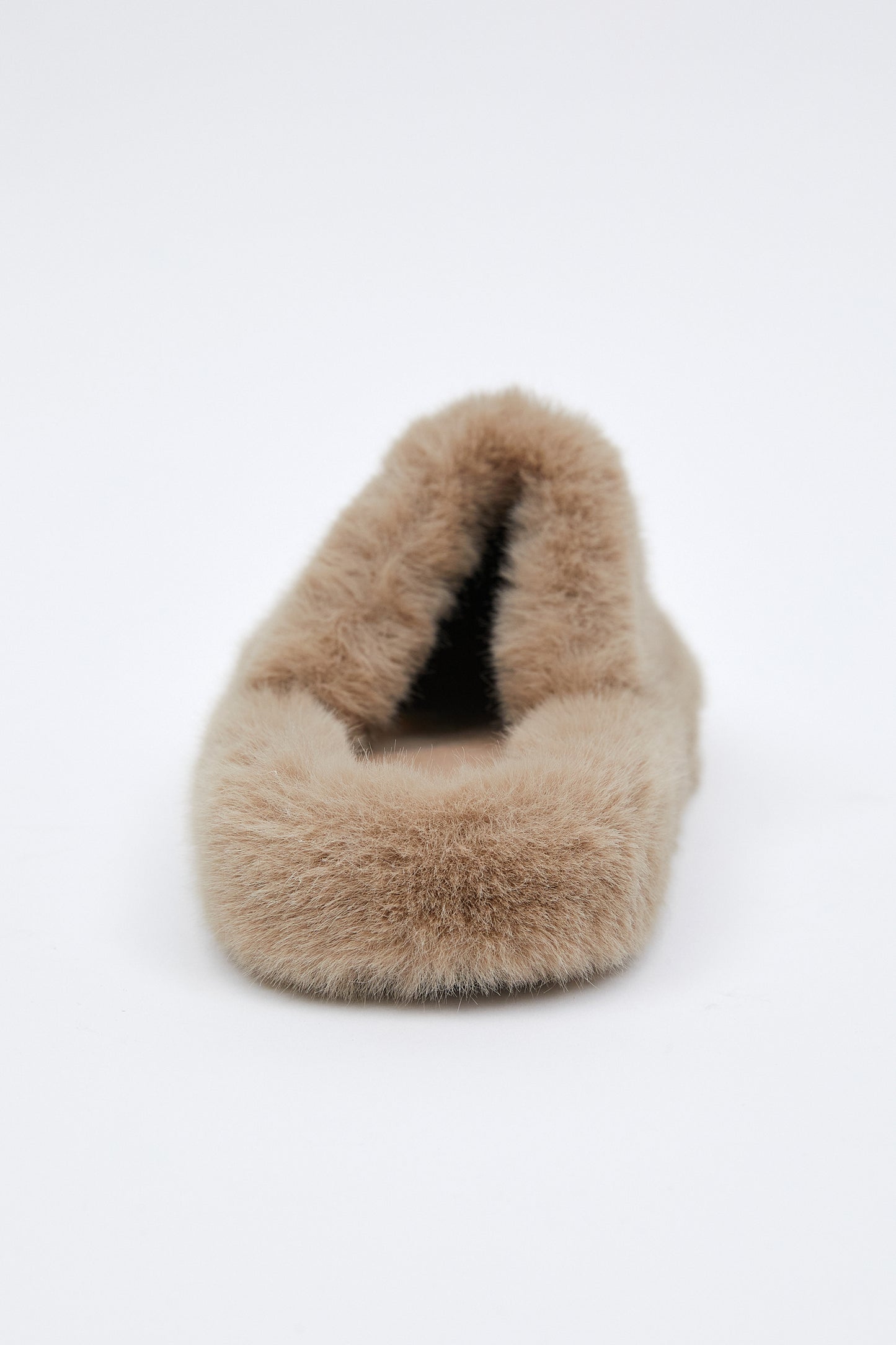 Faux Fur Slippers, Cappuccino
