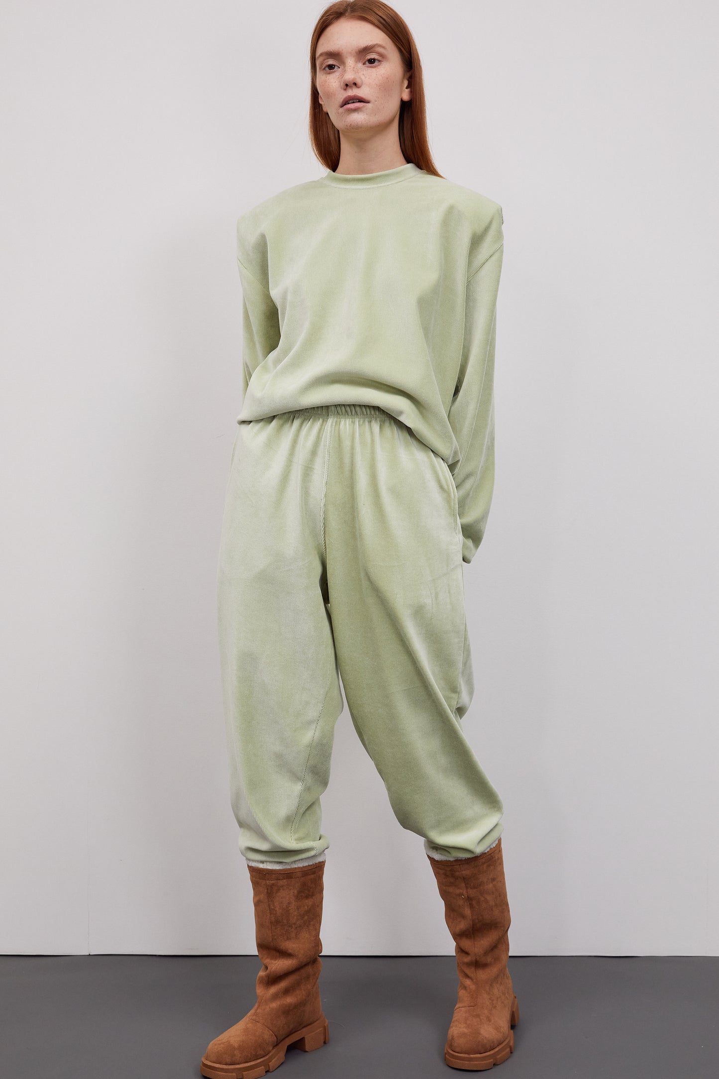 Lux Corduroy Pad Shoulder Sweatshirt, Applemint