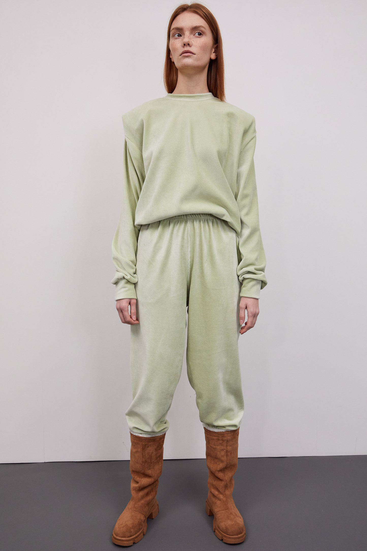 Lux Corduroy Pad Shoulder Sweatshirt, Applemint
