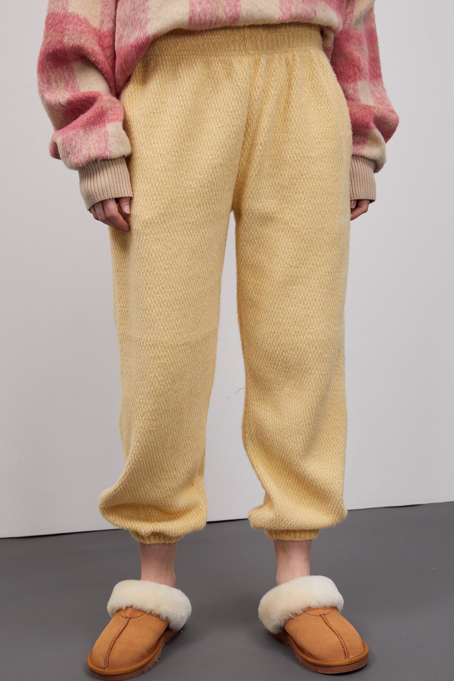 Soft Brushed Knit Joggers, Banana
