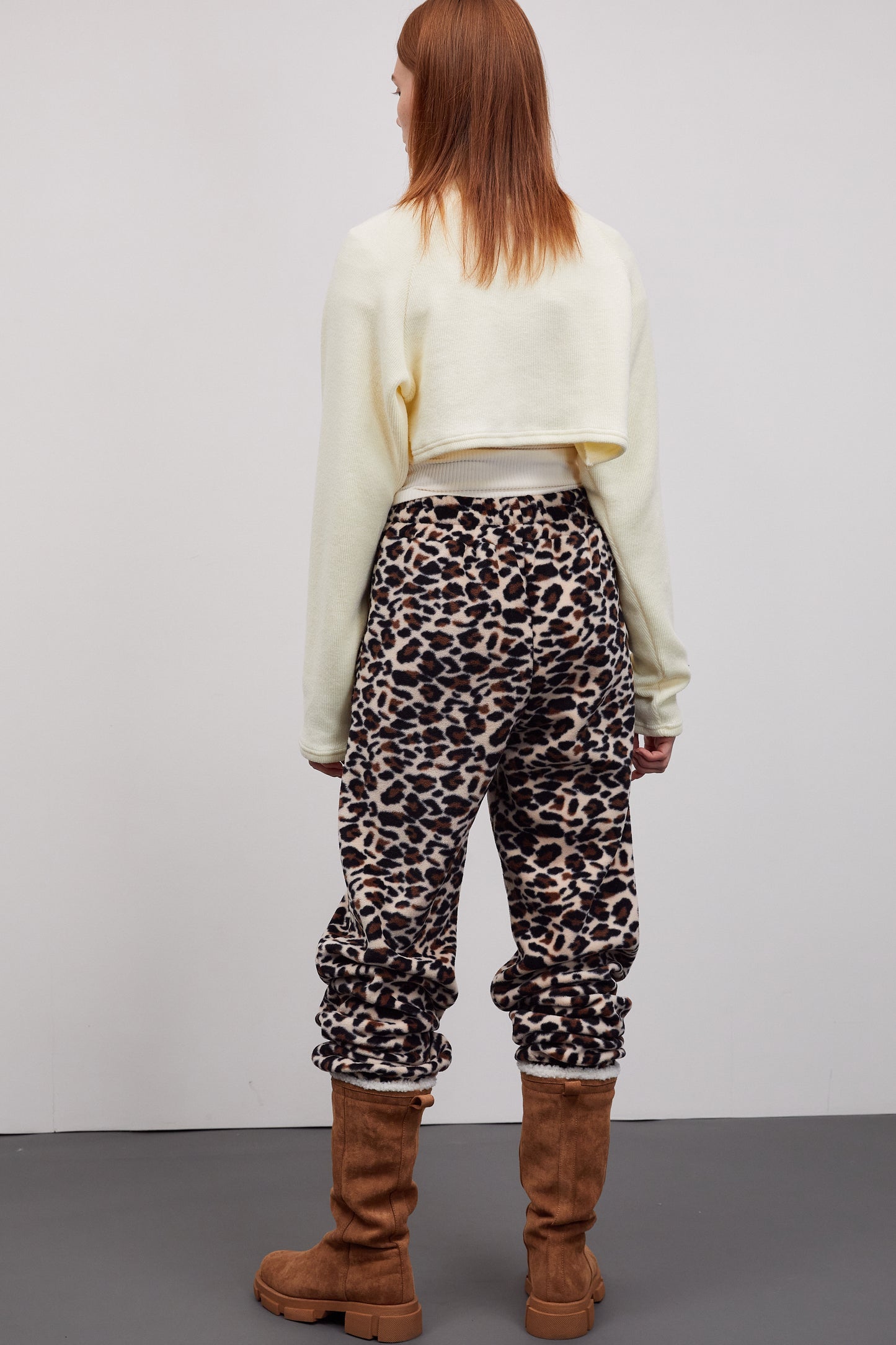 Asymmetric Curved Bolero Turtleneck Rib Knit, Cream Yellow