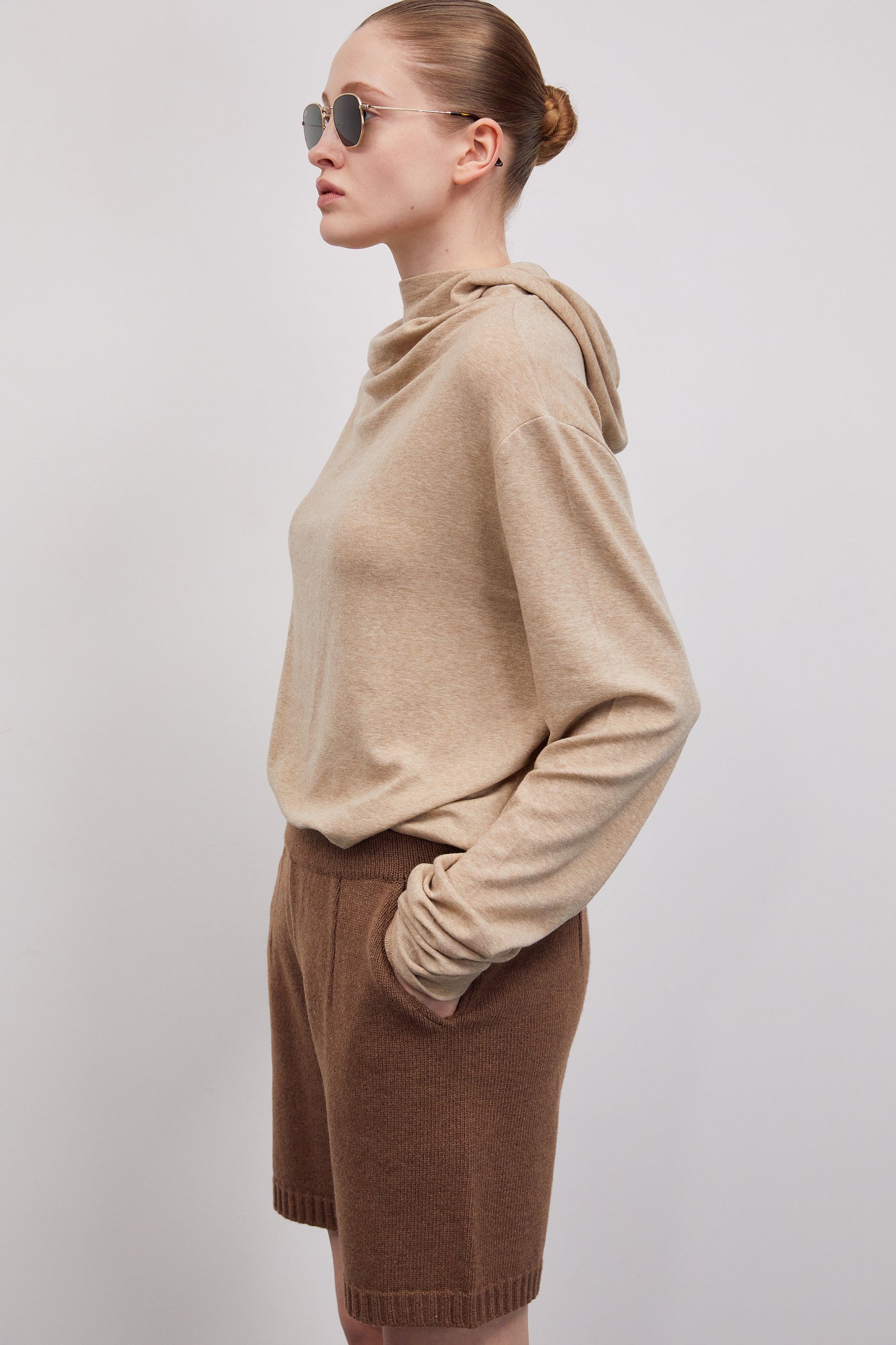 Ultra Soft Tencel Blend Wool Knit, Taupe