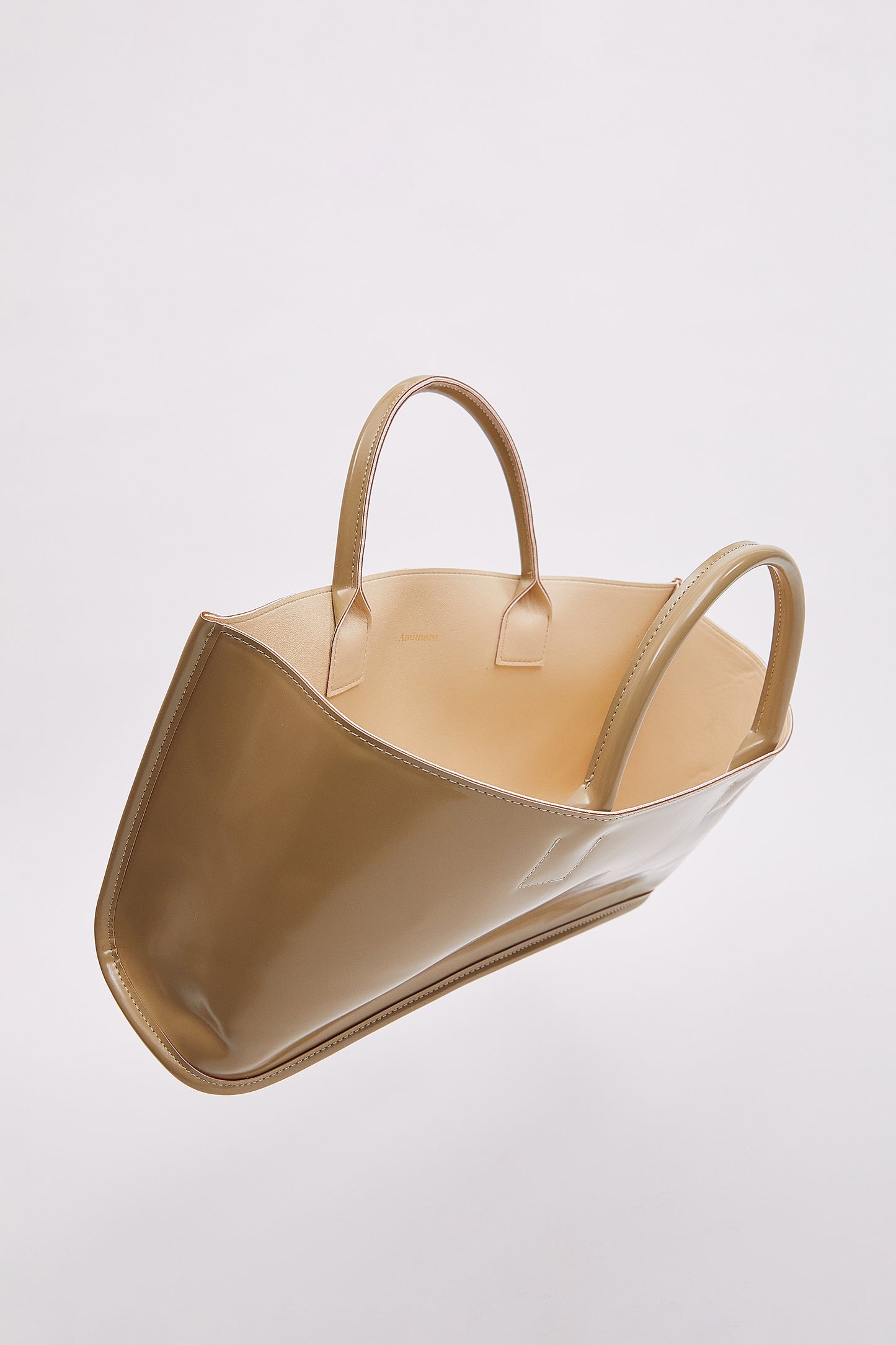 Glossy Patent Rectangular Bag, Olive
