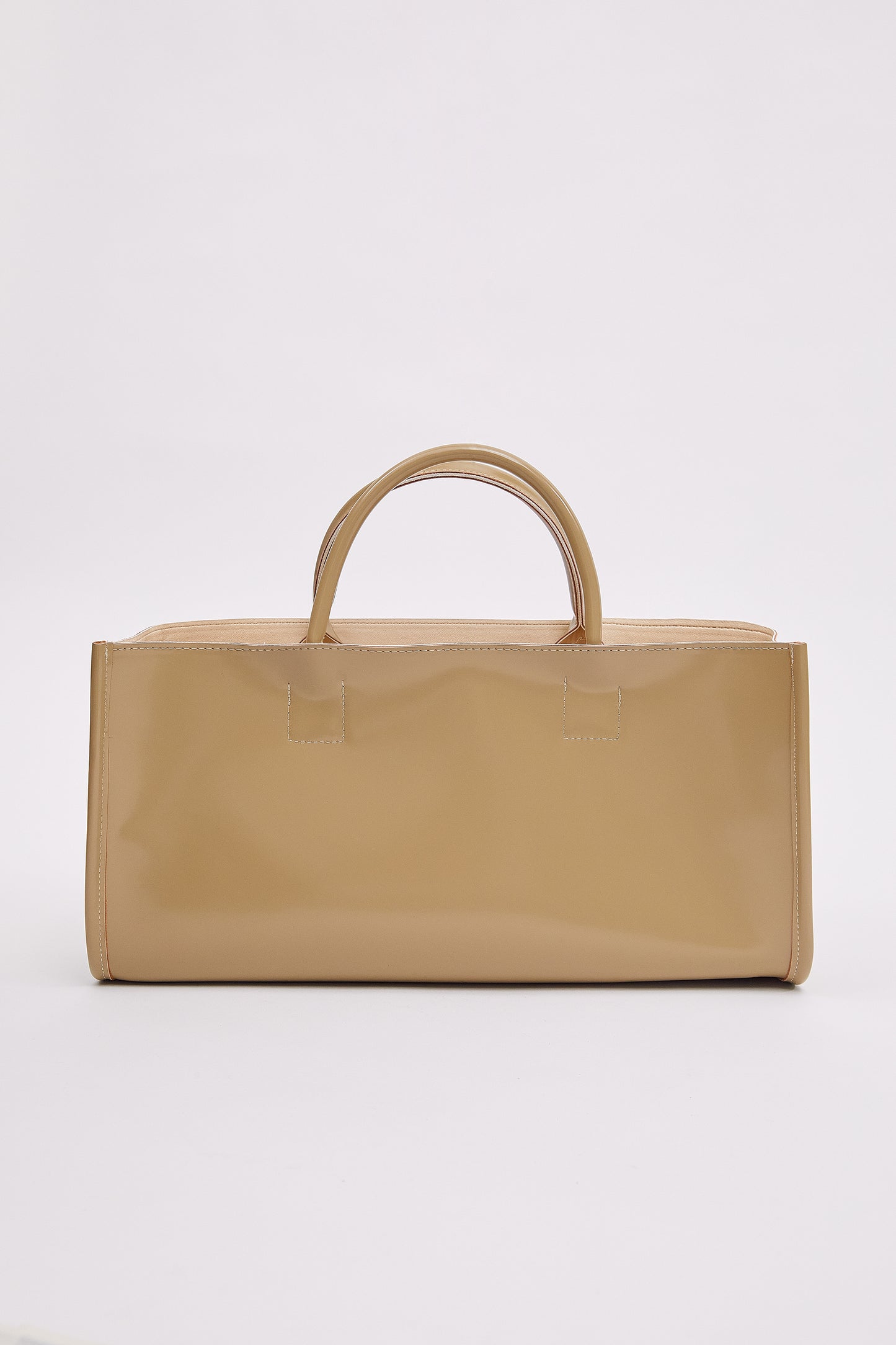 Glossy Patent Rectangular Bag, Olive