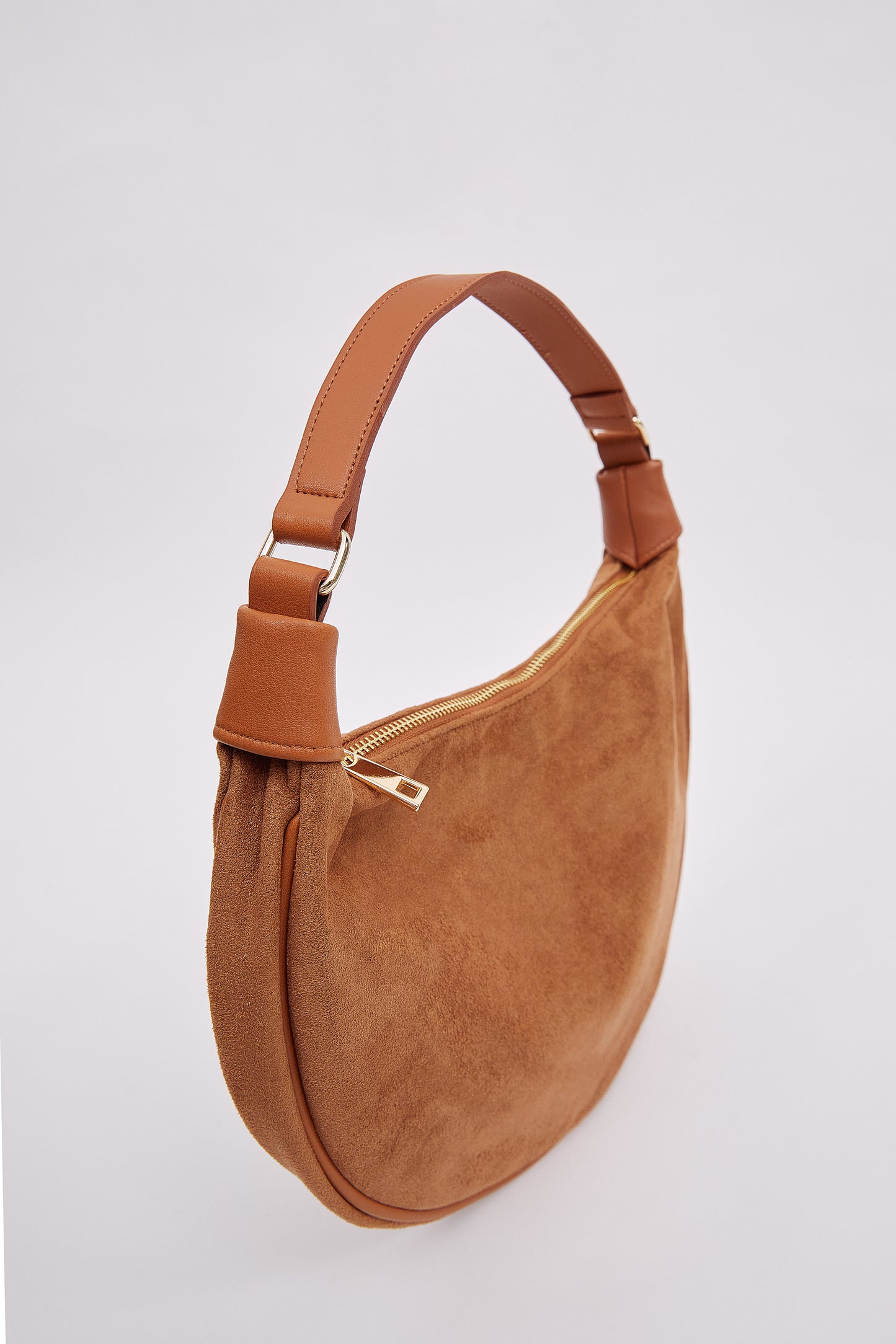 Half Moon Hobo Bag, Tan Beige