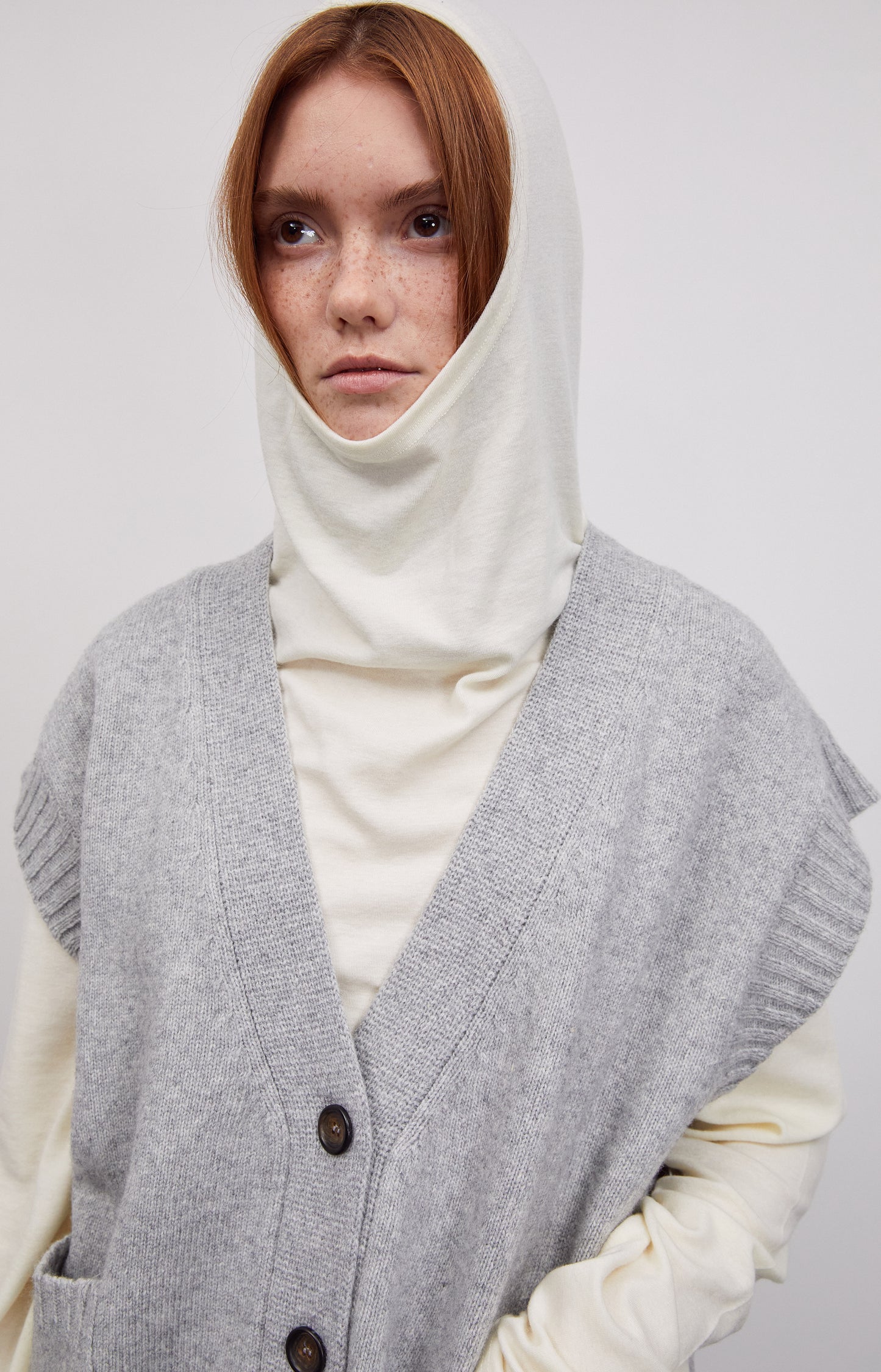 Ultra Soft Tencel Blend Wool Knit, Ecru