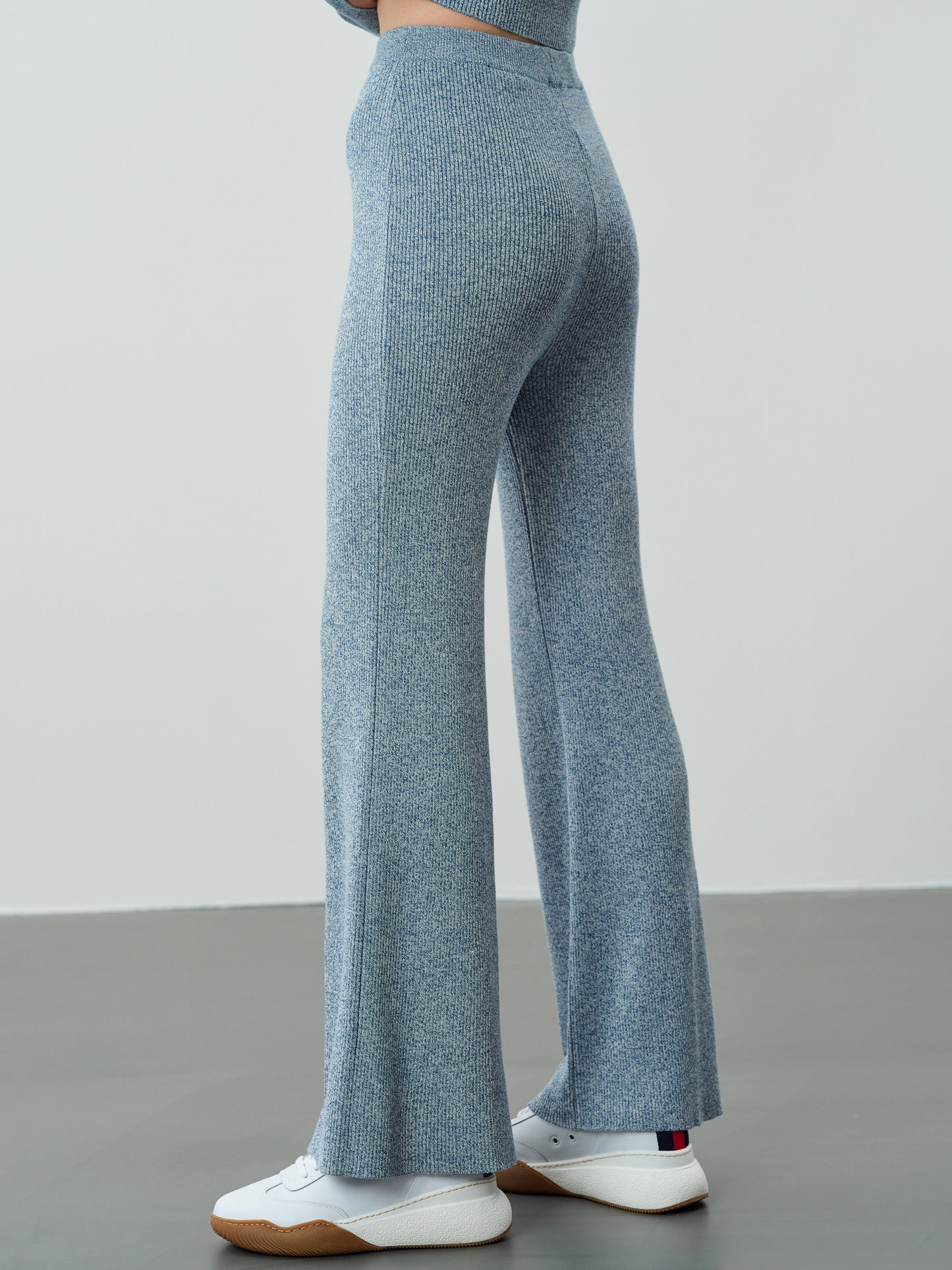 Flare Knitted Pants, Dusty Blue
