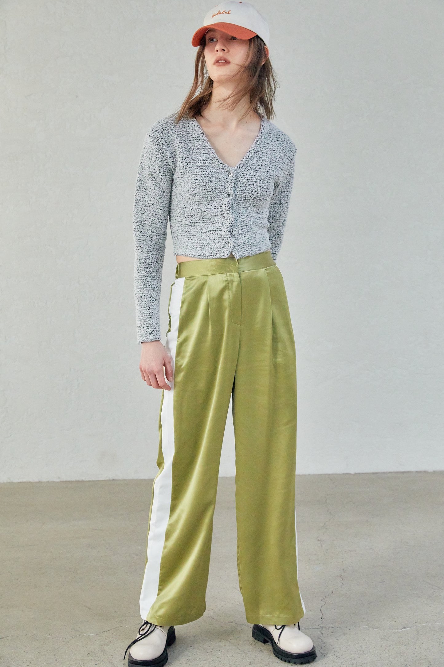 Soft Chenille Cropped Cardigan, Grey