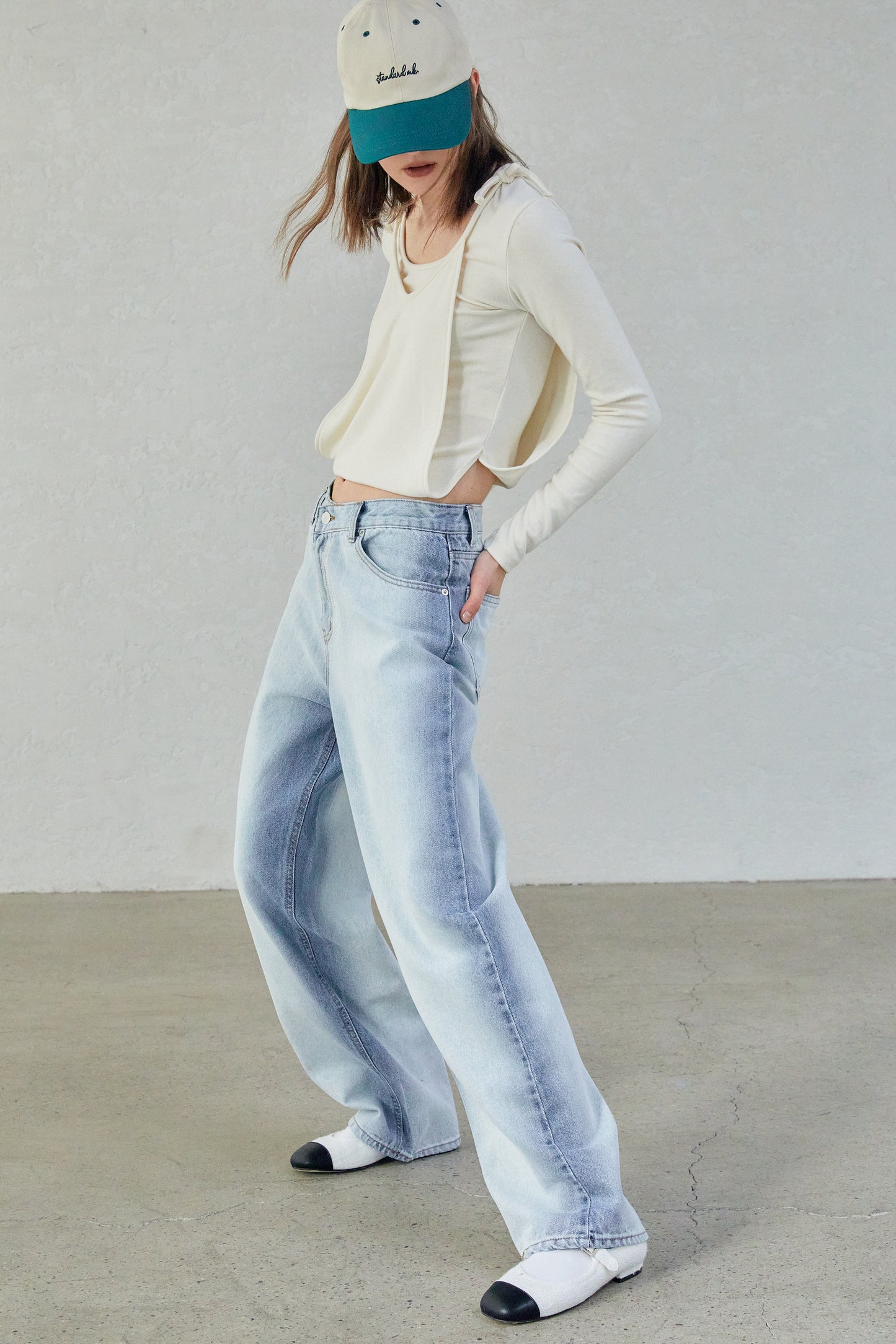 Double Layer Fold Up Top, Ivory