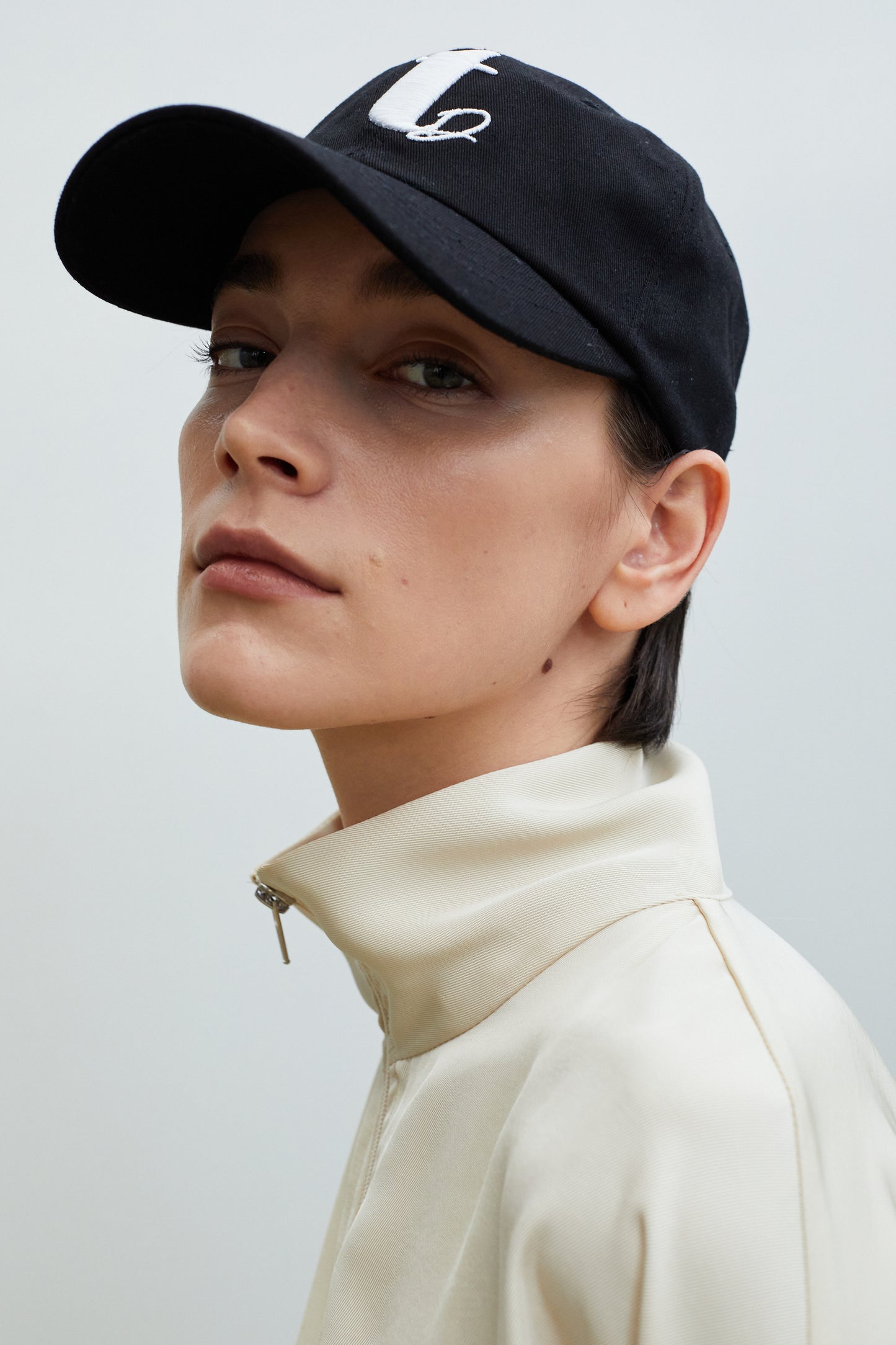 Alphabet Embroidered Ballcap, Black