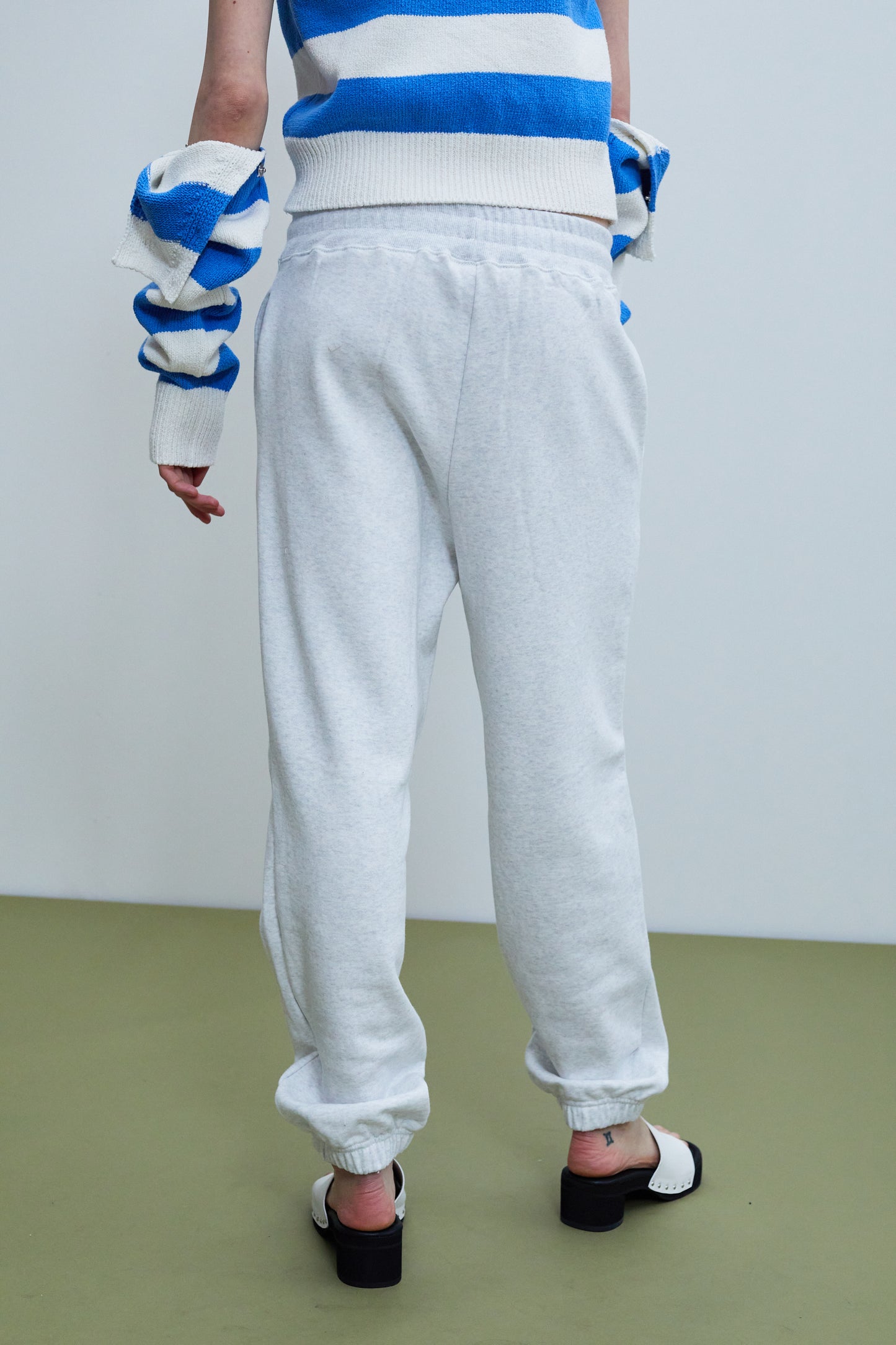 Logo Print Sweatpants, Grey Melange