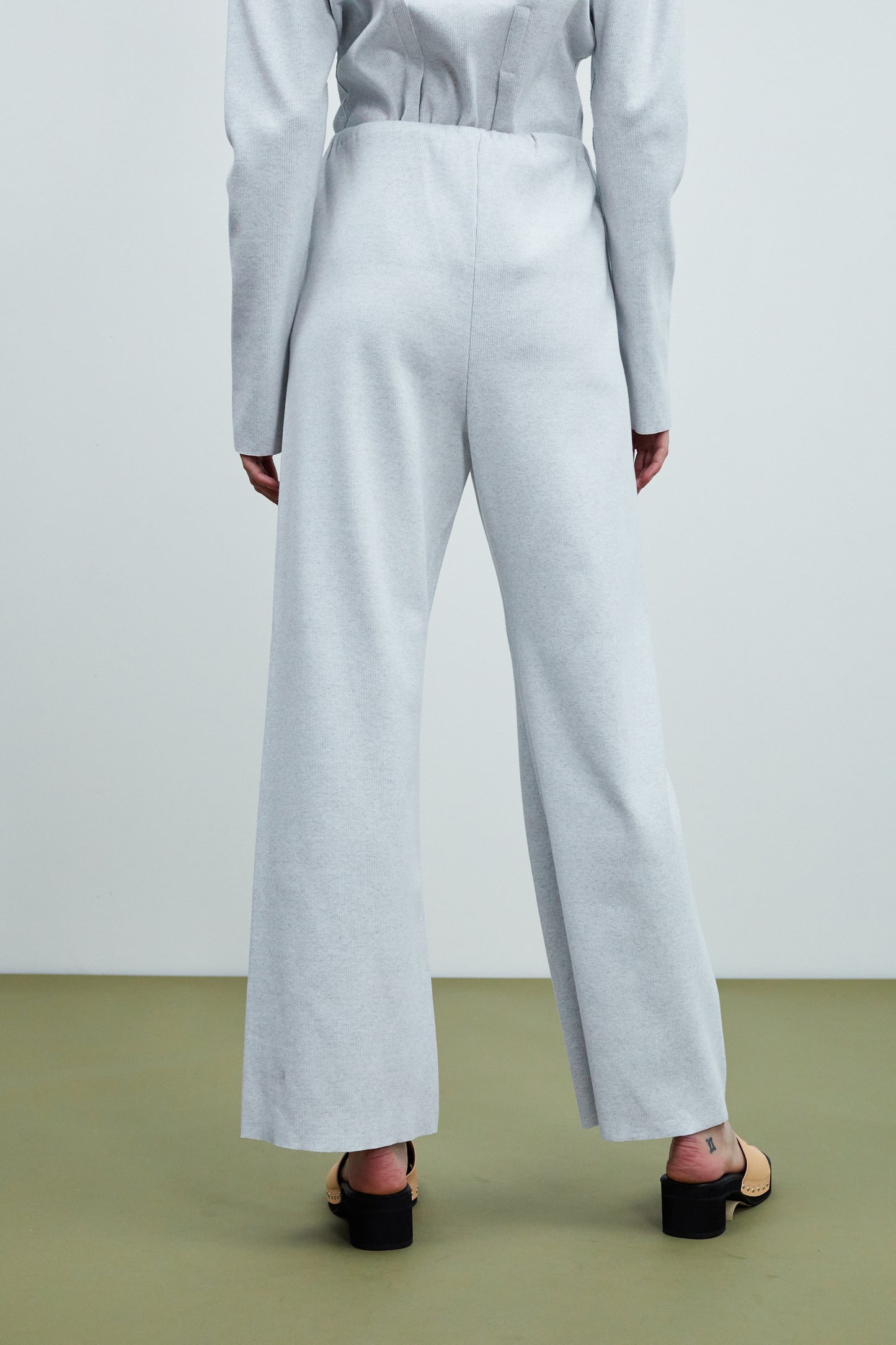 Cotton Lounge Pants, Grey Melange