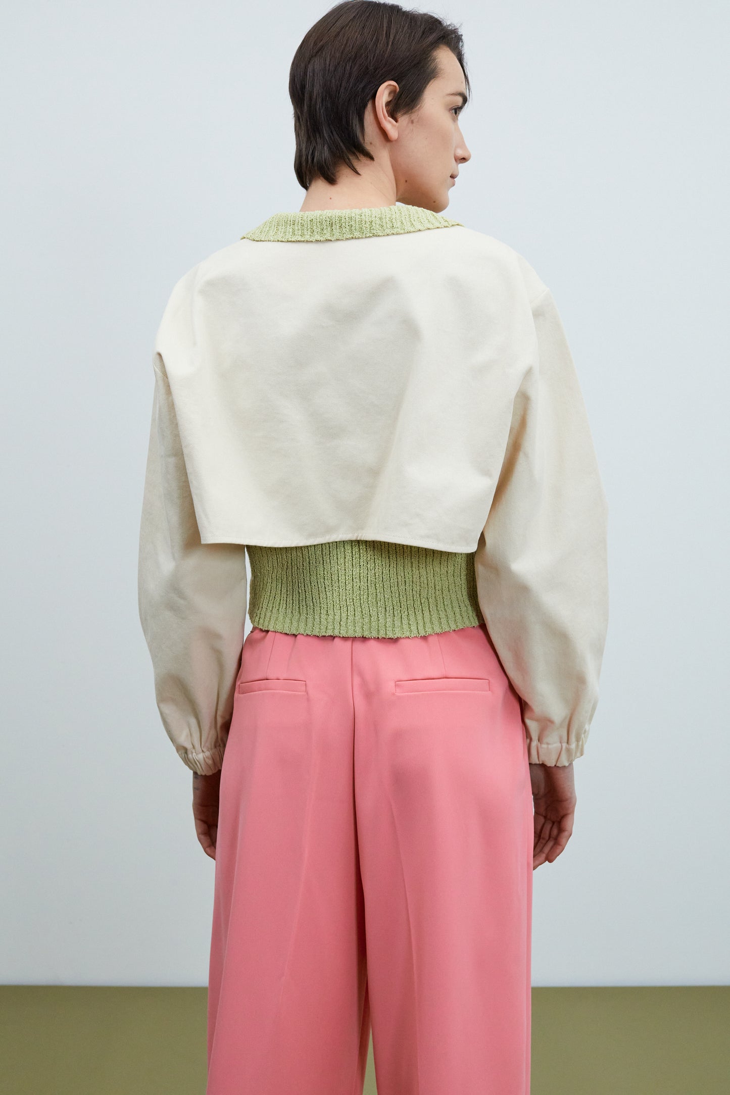 Button Tie Cotton Sleeves, Clay Beige