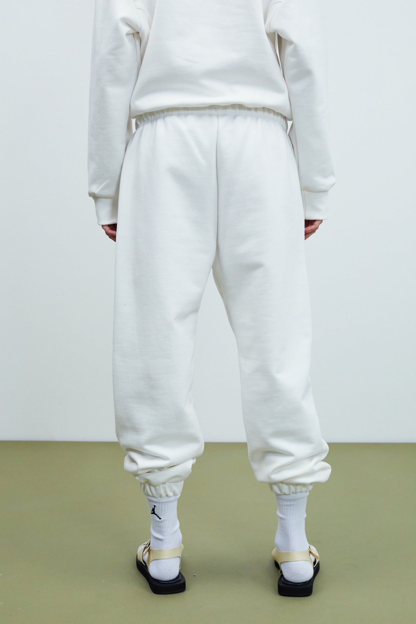 Logo Embroidered Joggers, White