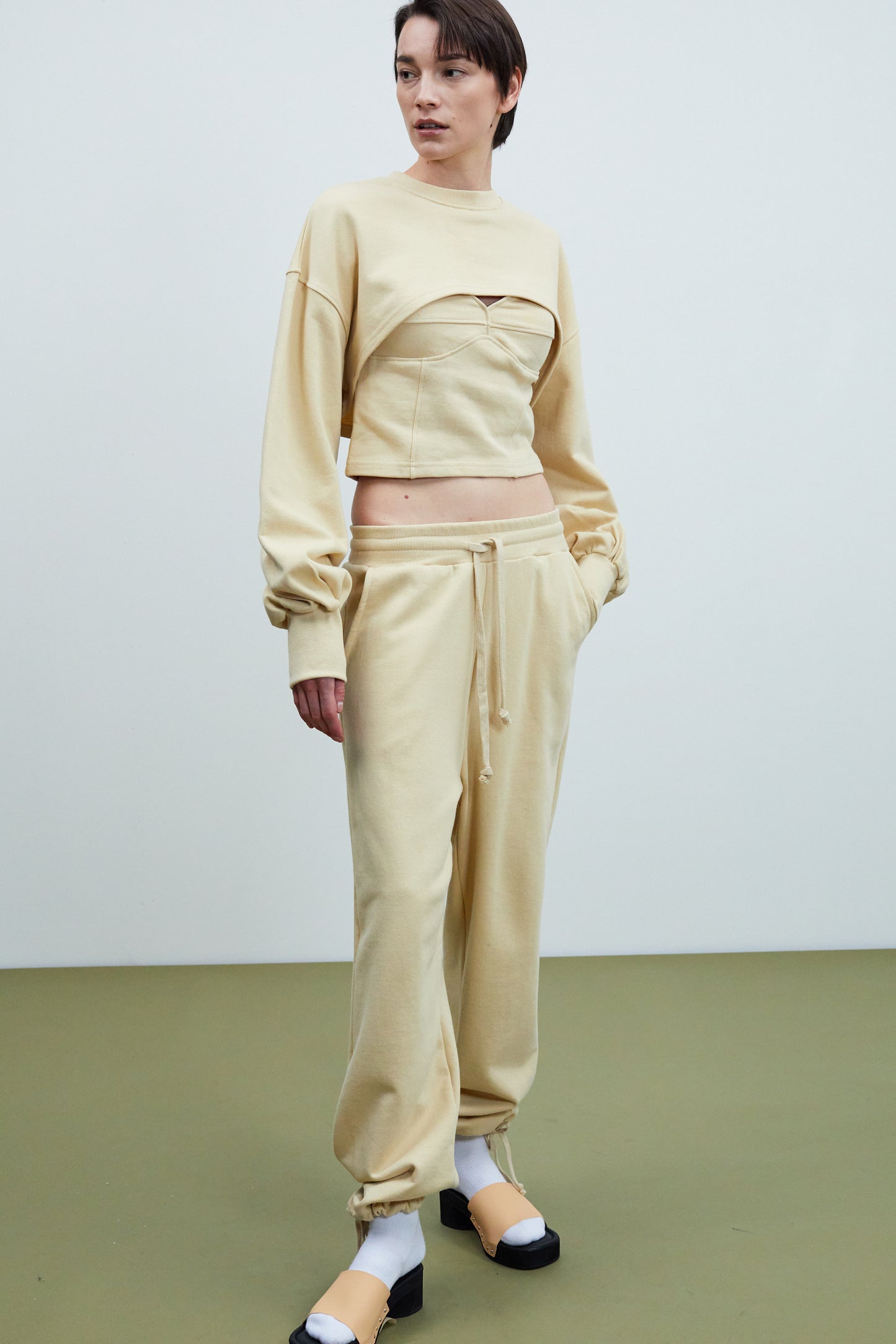 Drawstring Leg Sweatpants, Custard