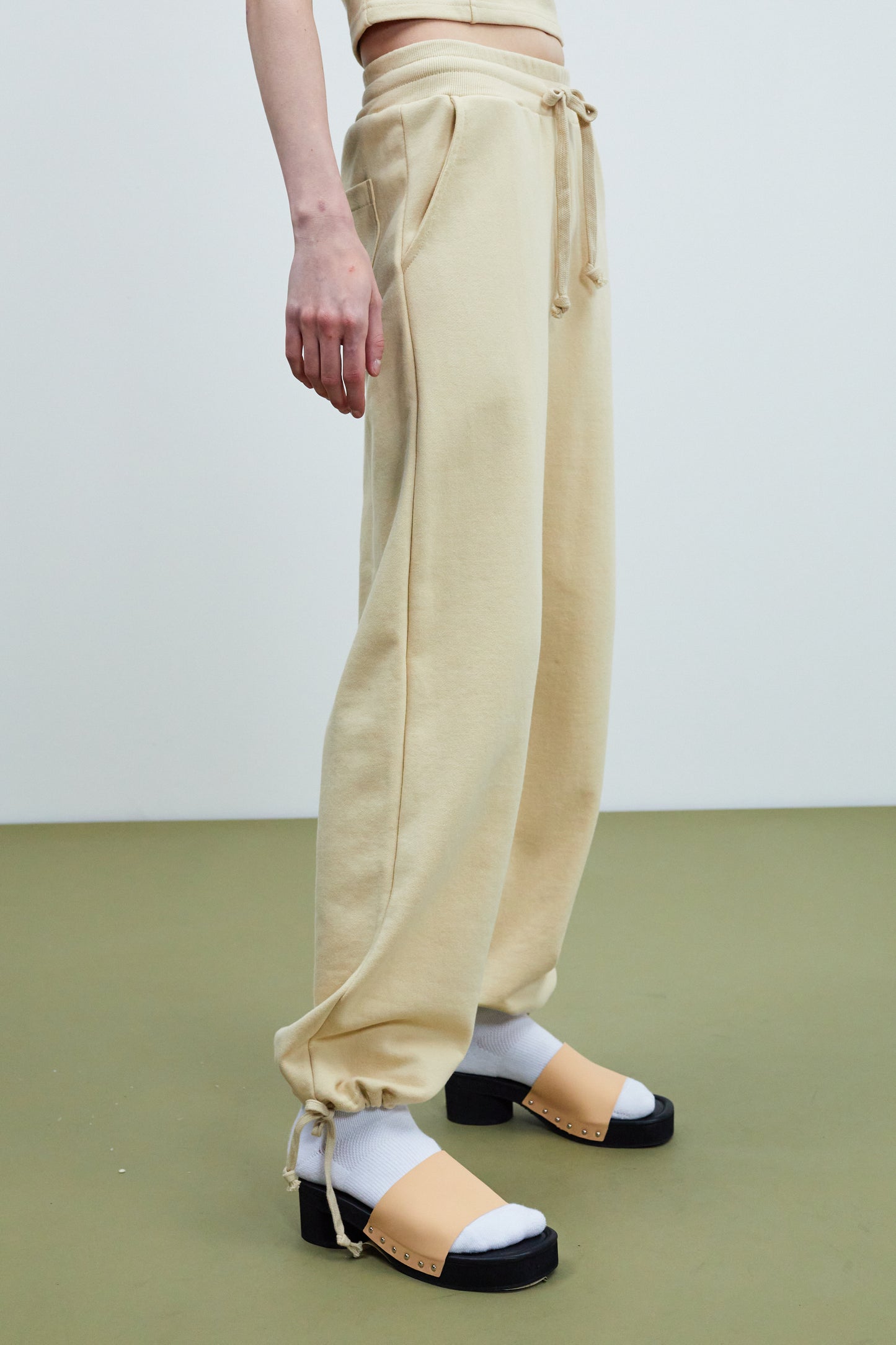 Drawstring Leg Sweatpants, Custard