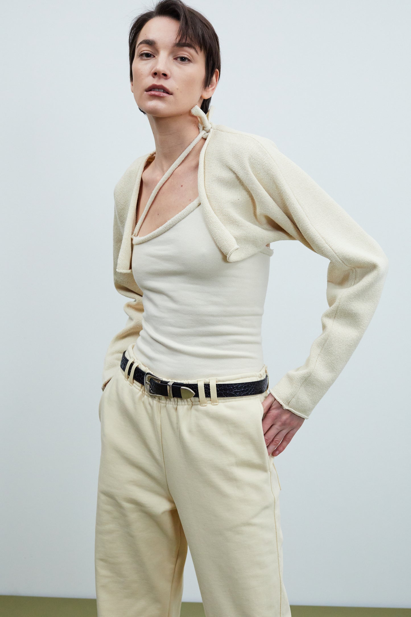 Rolled Up Spring Sweater Sleeves, Meringue