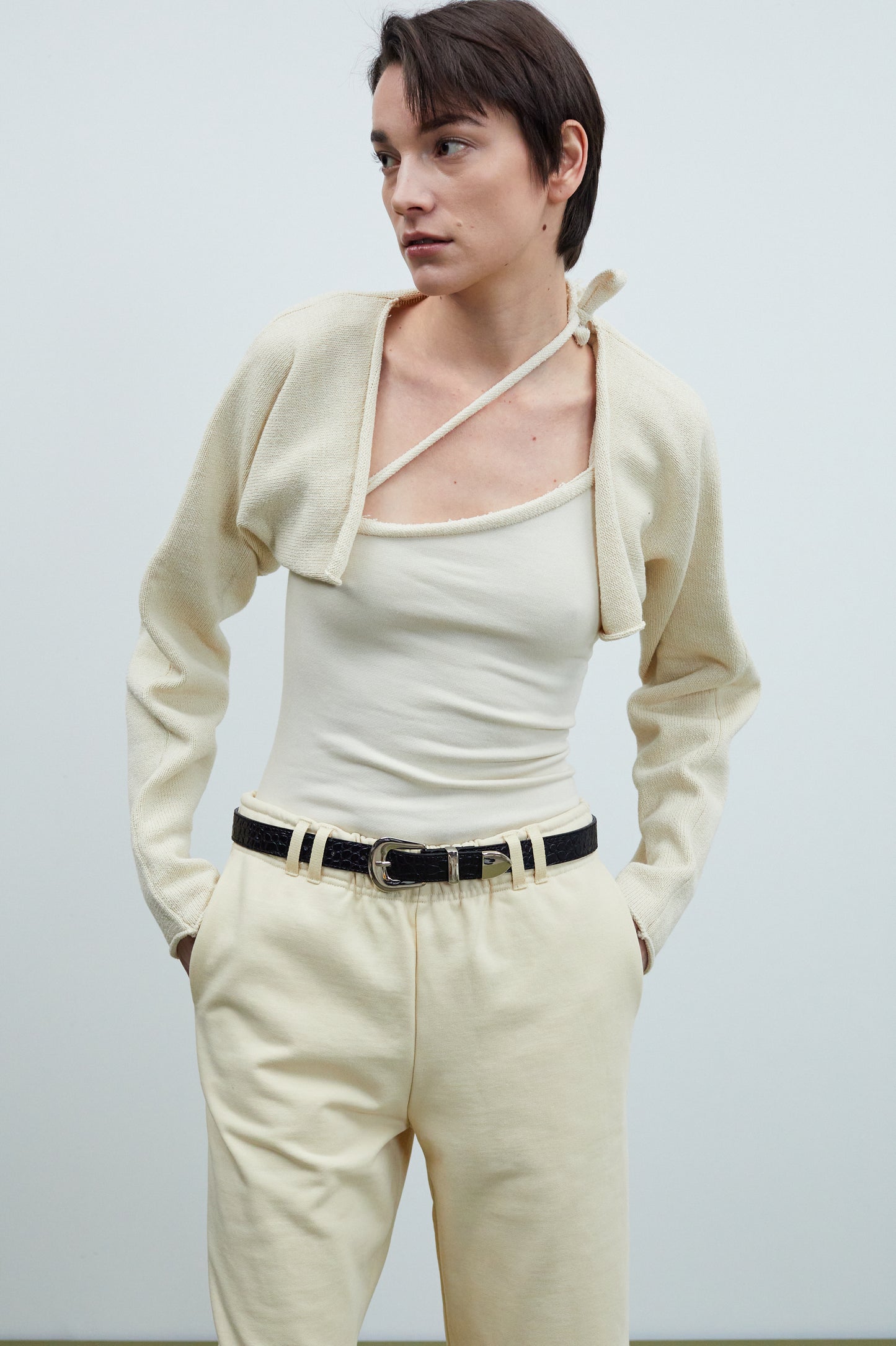 Rolled Up Spring Sweater Sleeves, Meringue