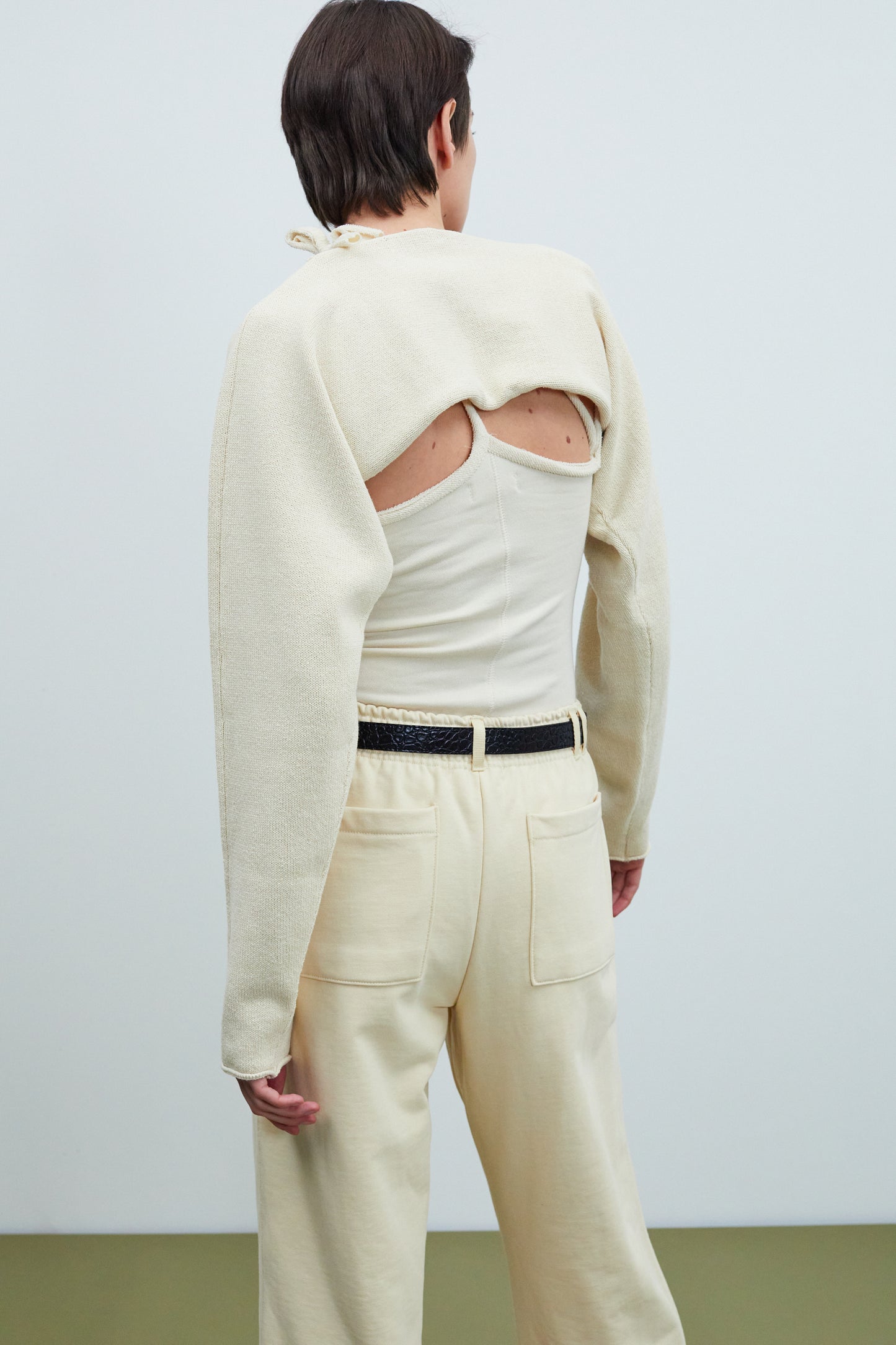 Rolled Up Spring Sweater Sleeves, Meringue