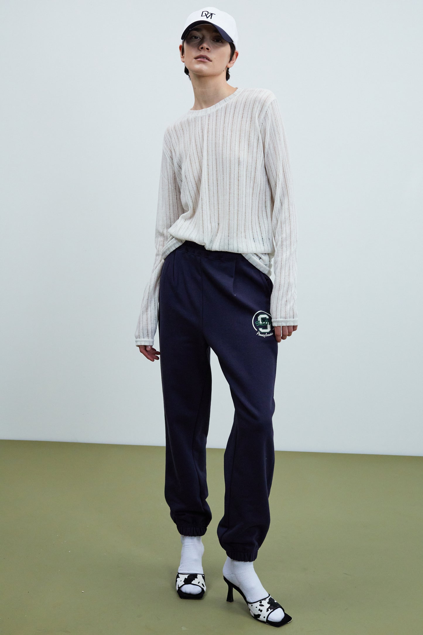 Logo Print Sweatpants, Navy