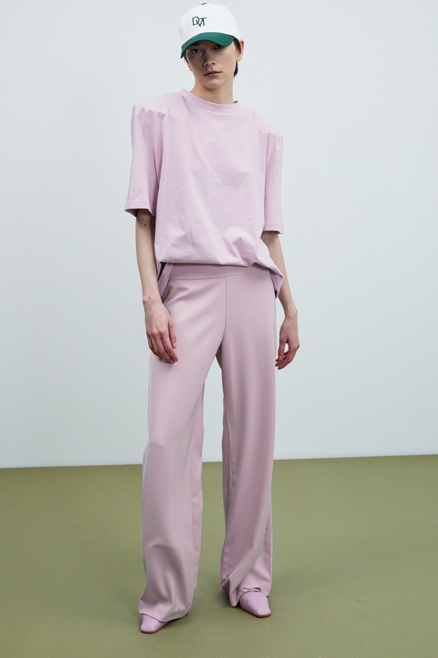 Padded Shoulder Tee, Soft Lilac