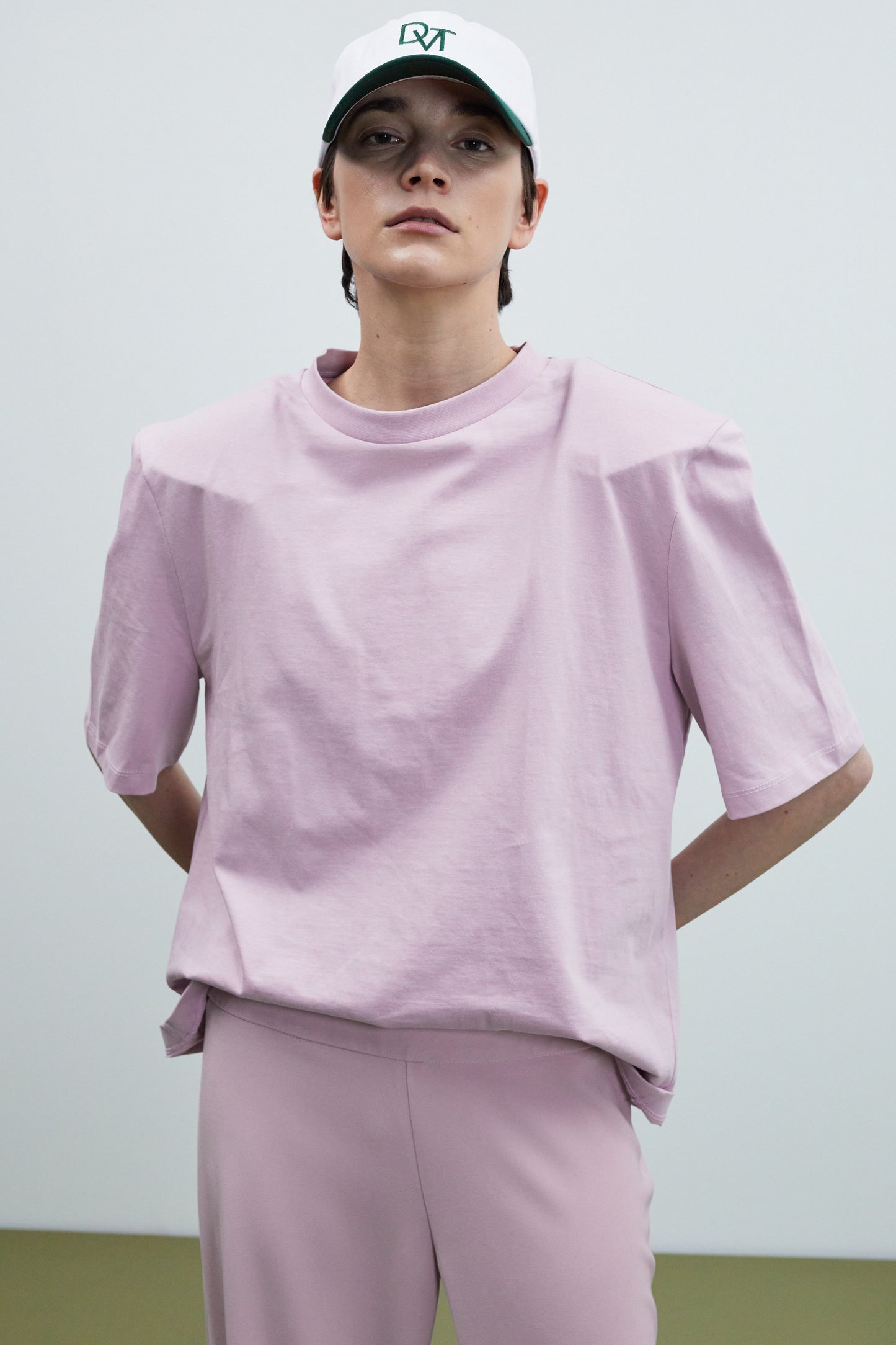 Padded Shoulder Tee, Soft Lilac