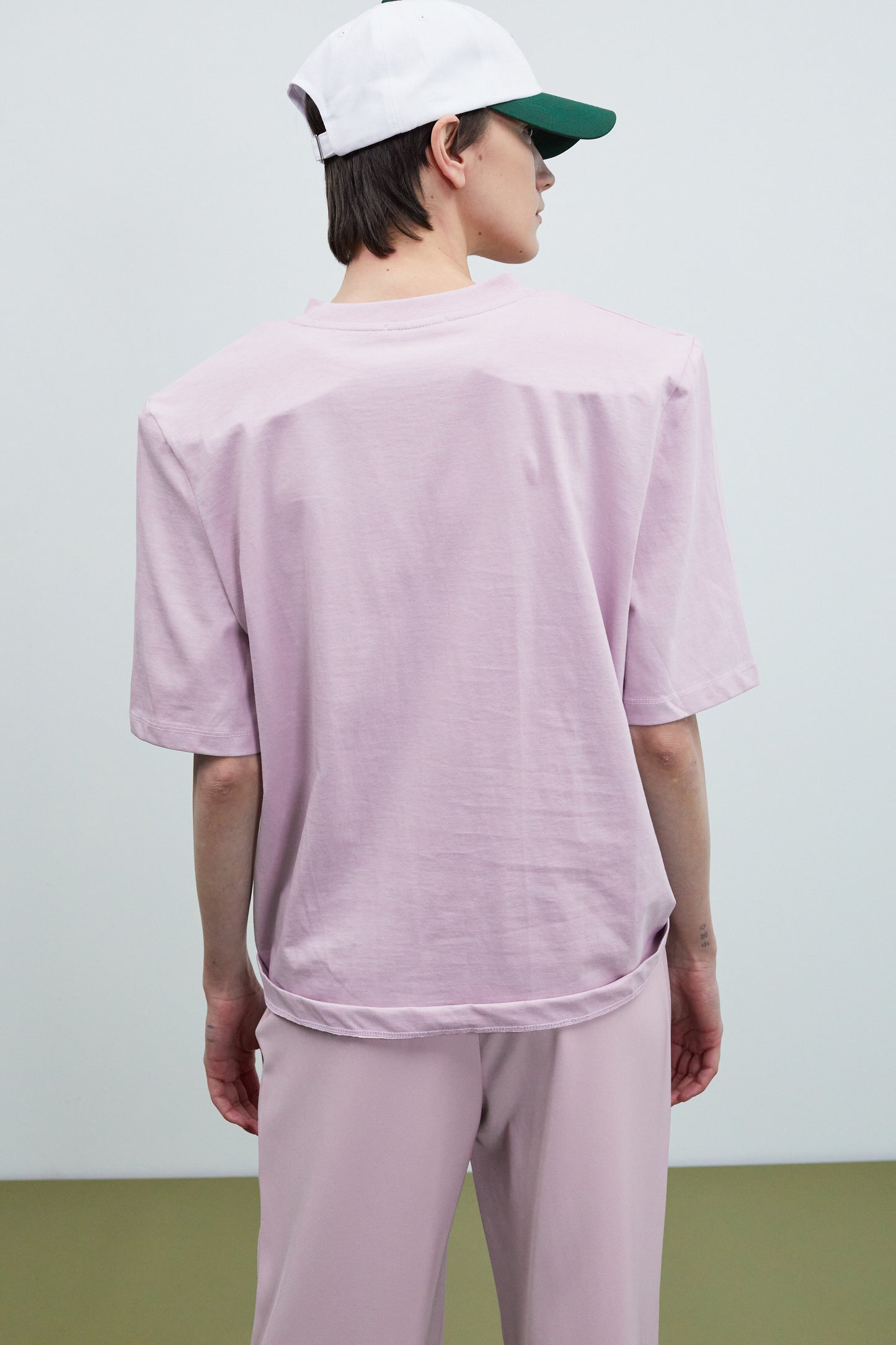 Padded Shoulder Tee, Soft Lilac