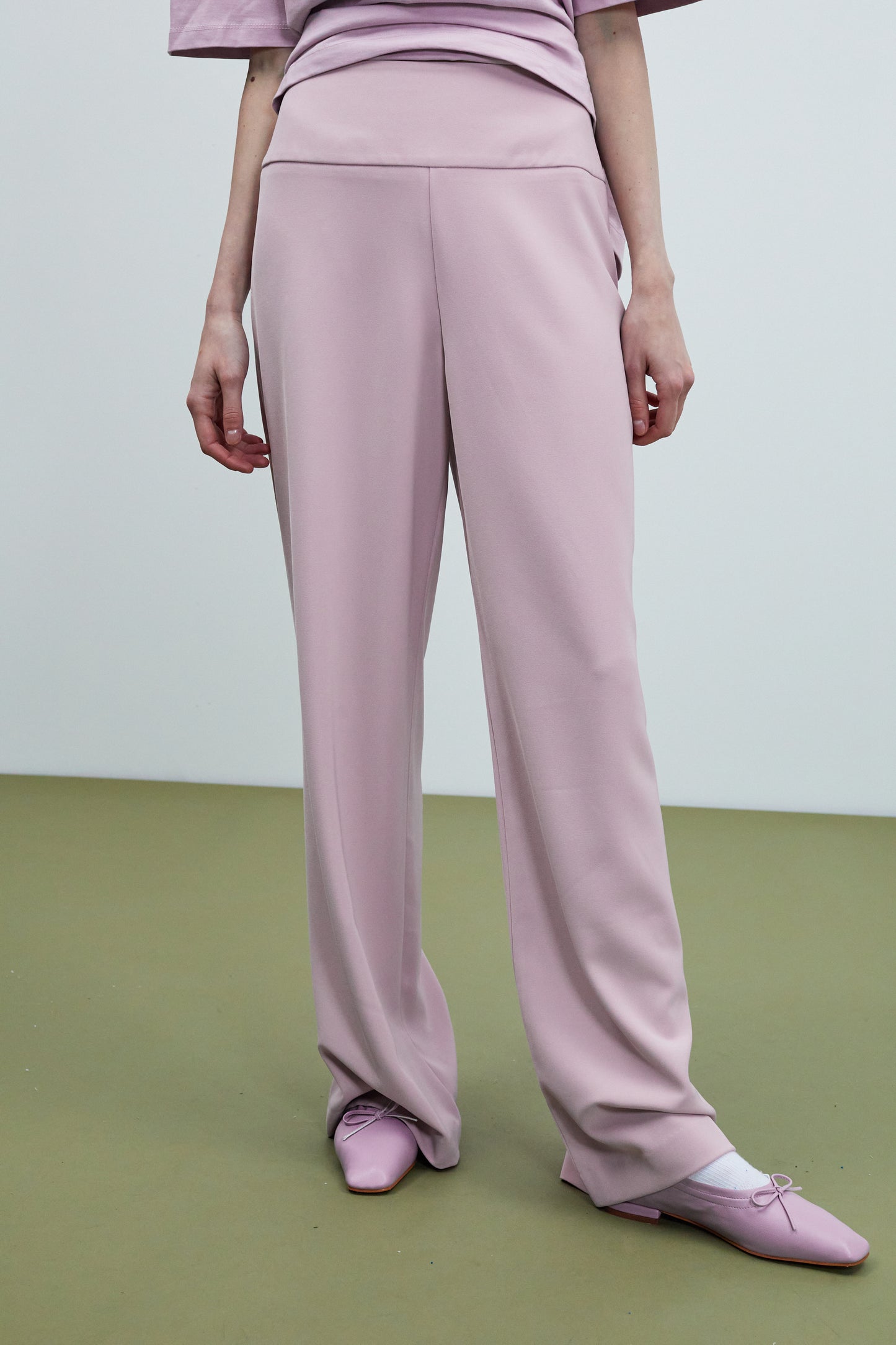 Casual Relaxed Pull-On Pants, Lavender